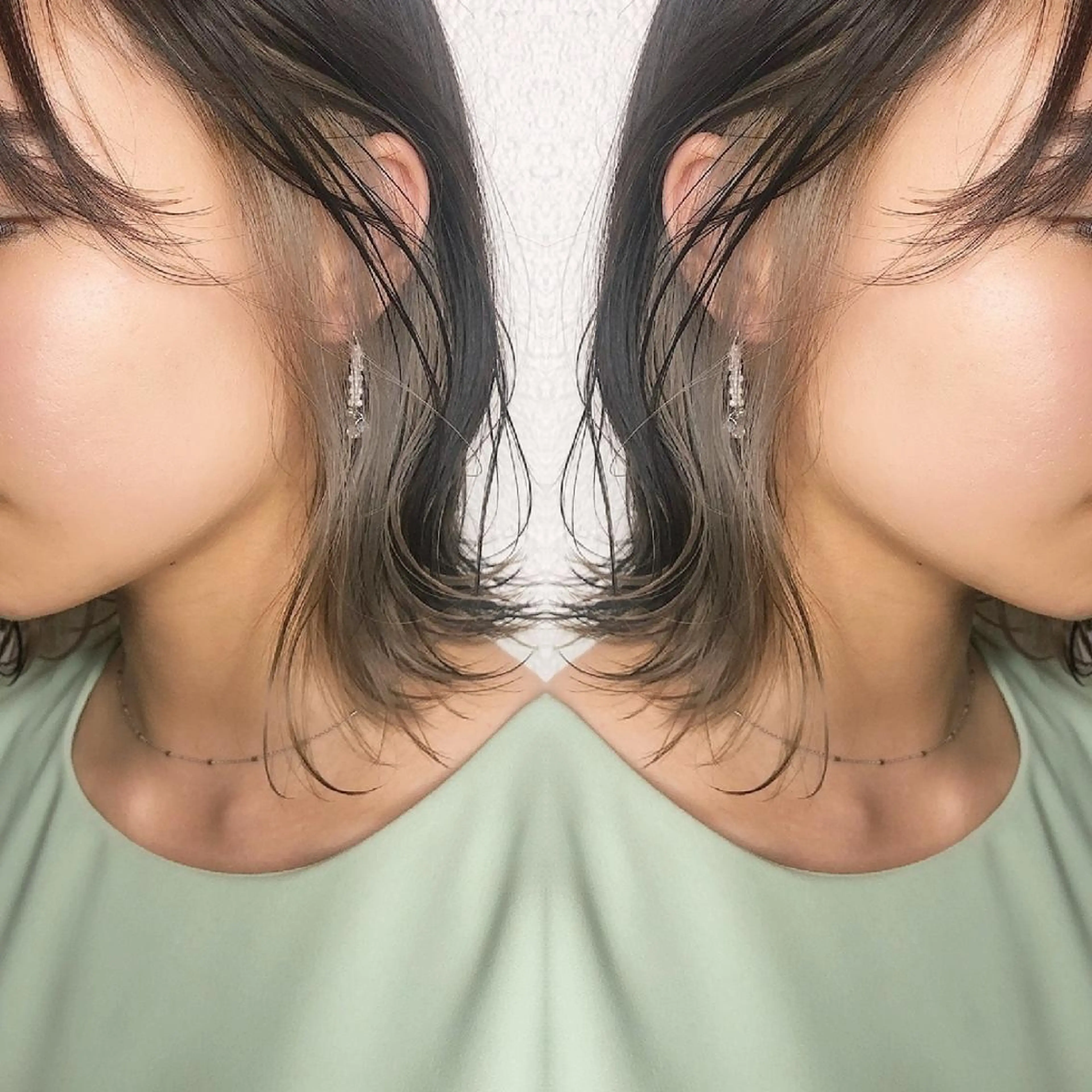 ミディアム カラー ヘアアレンジ ブリーチ インナーカラー カット ヘアカラー トリートメント 竹内啓太 ボブのヘアスタイル