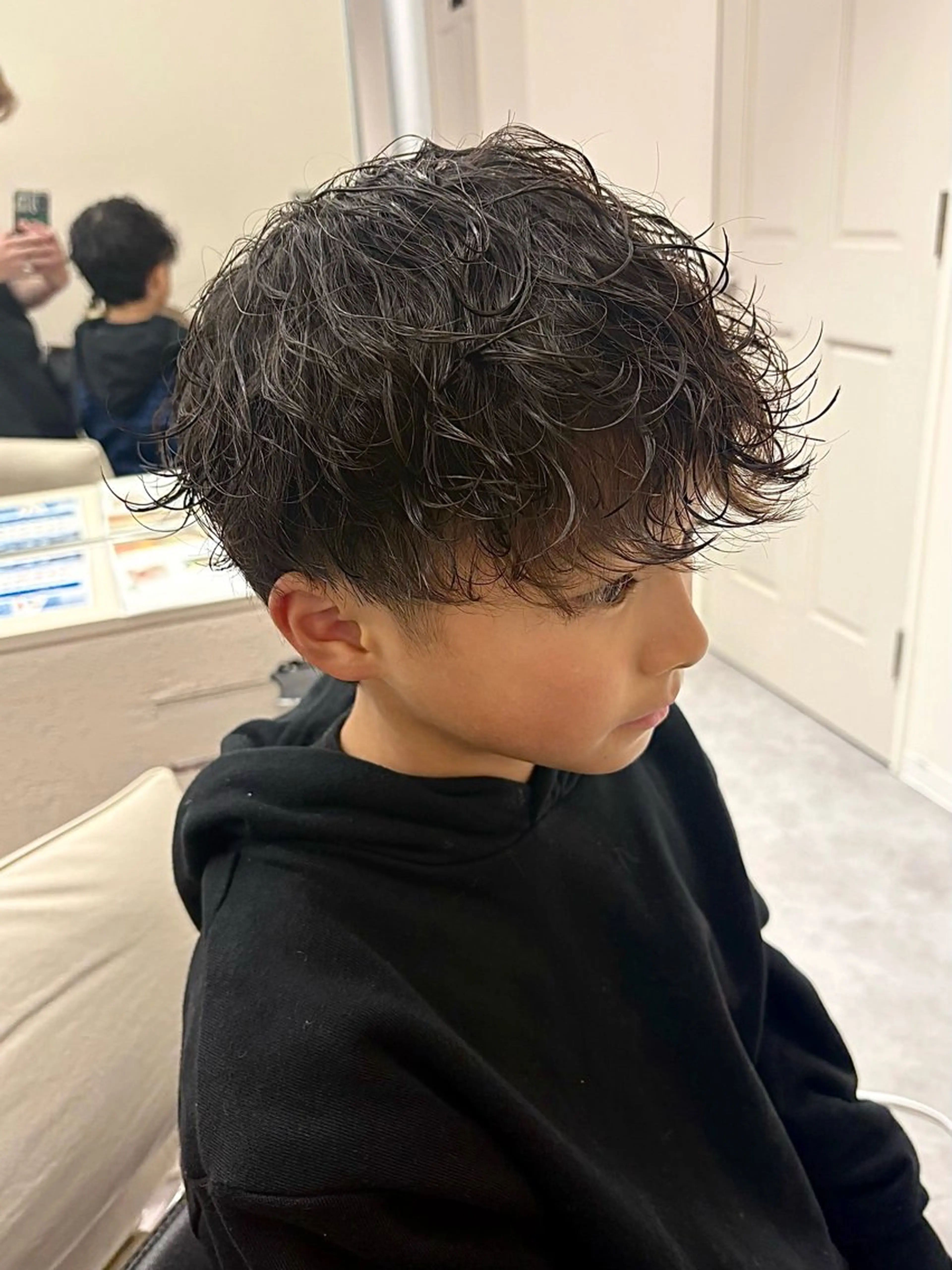 パーマ メンズ キッズ カット パーマ 増渕 駿介のヘアスタイル