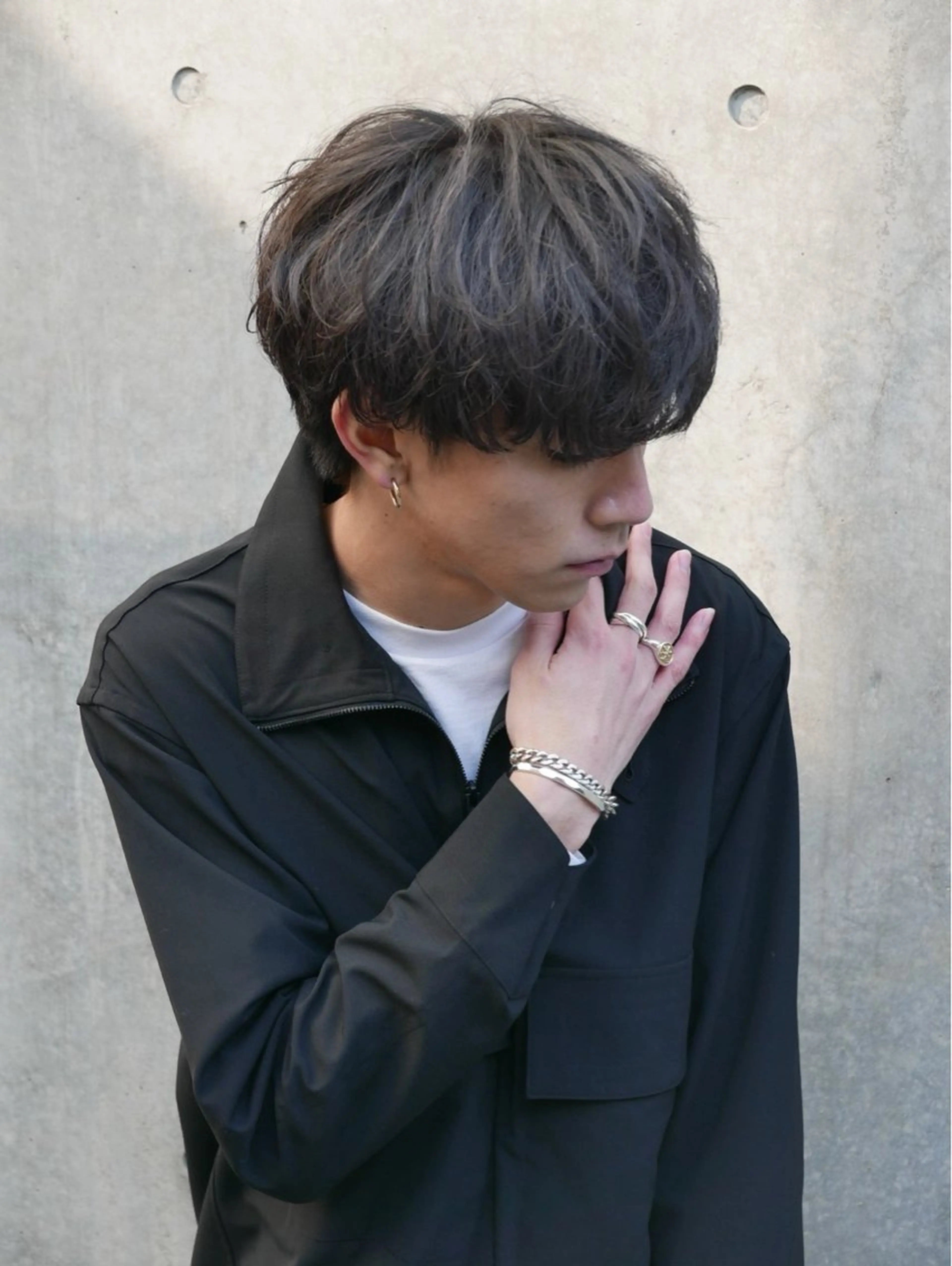 ショート カラー パーマ メンズ メンズパーマ シャドーパーマ 栄💗メンズパーマ｜ ハイトーン｜haruのヘアスタイル