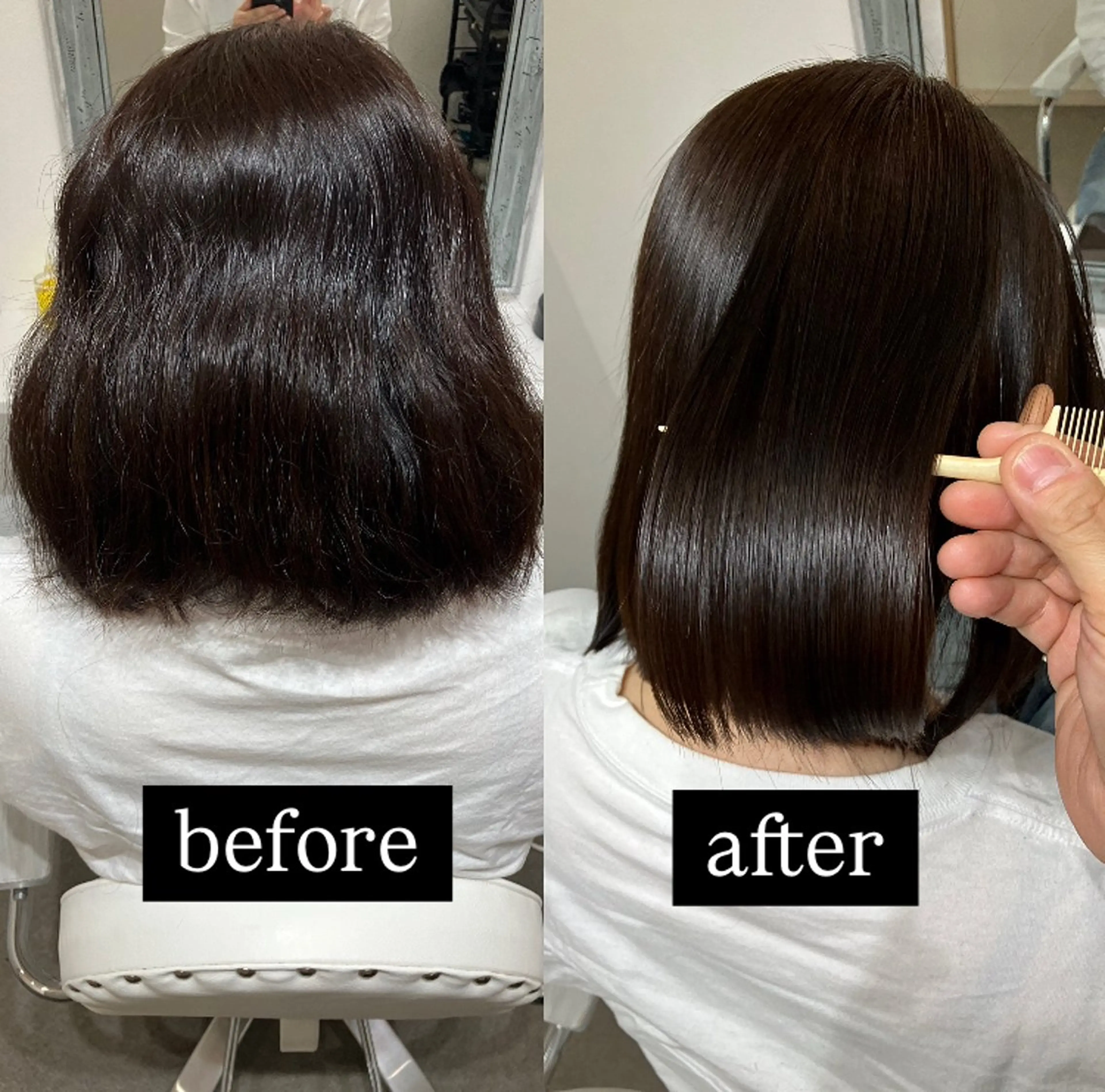 ミディアム 縮毛矯正 koko hair make所属・髪質改善 moriのヘアスタイル