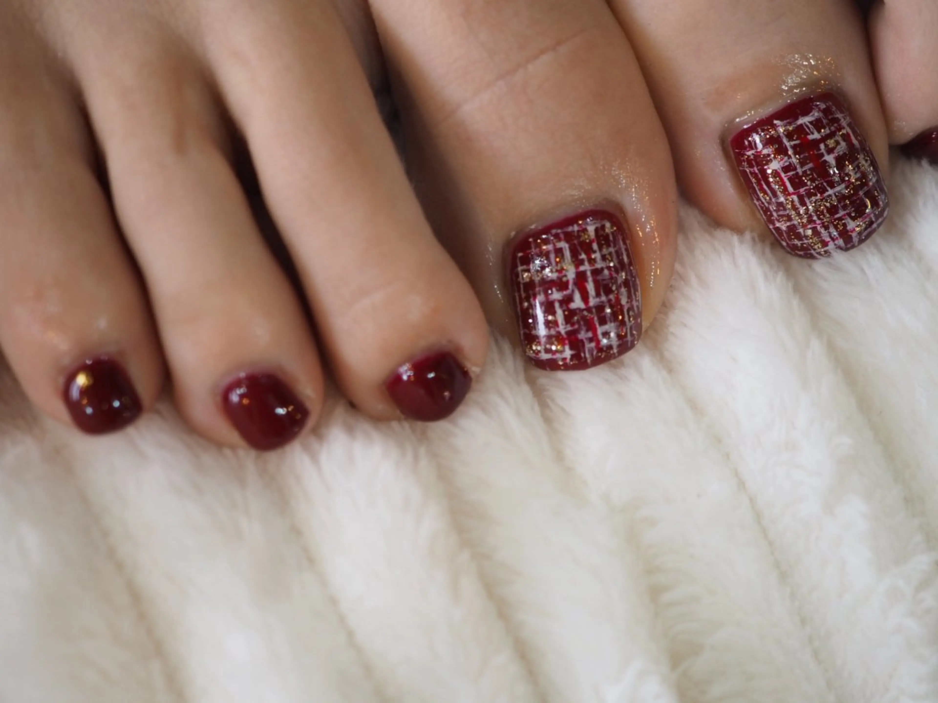 ネイル ツイードネイル フットネイル glaNje所属・glaNje aoiのネイルデザイン