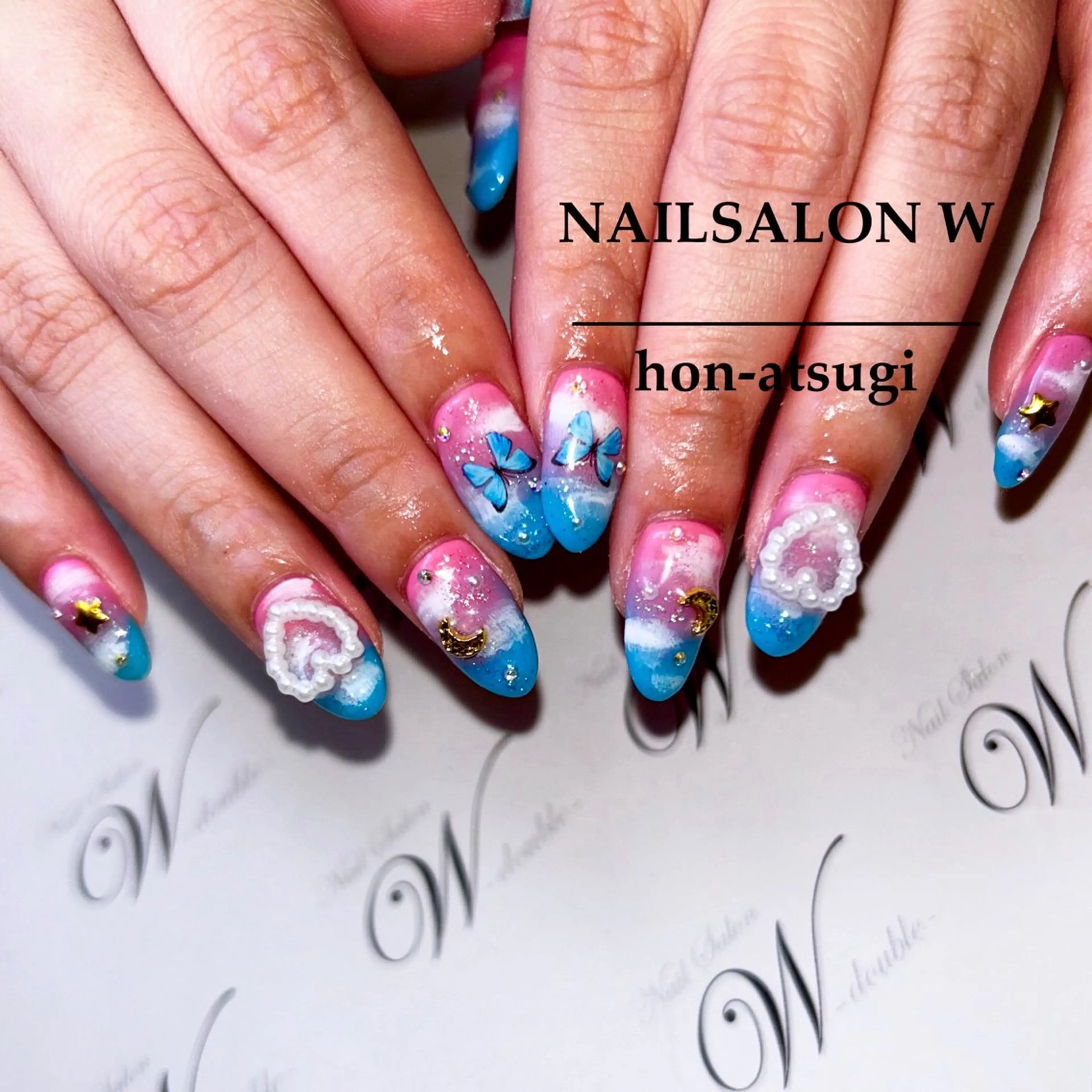 ショート ハンドネイル ネイルサロン ダブルのネイルデザイン