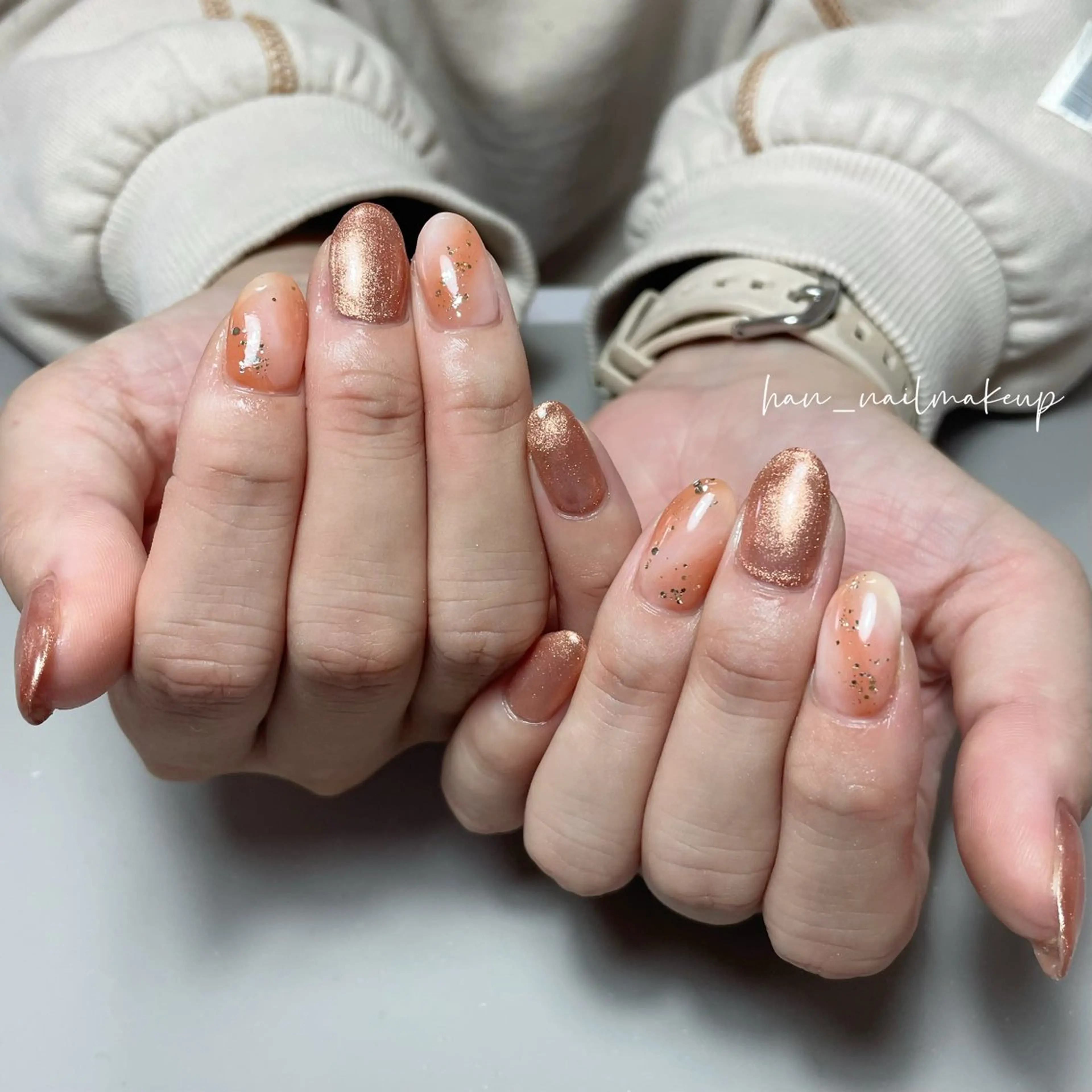 ネイル シンプルネイル ハンドネイル Han Nail 【y&m】のネイルデザイン