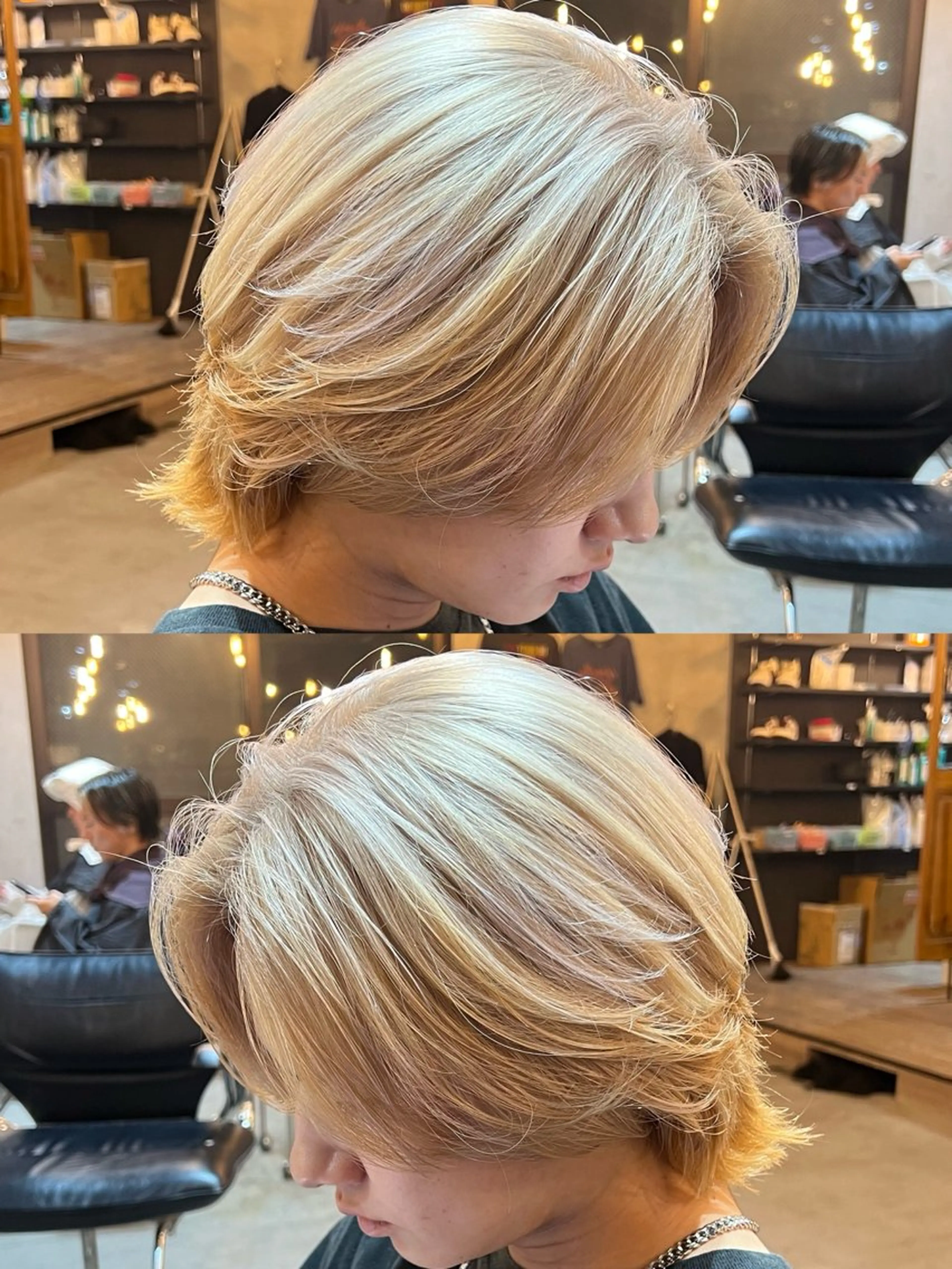 ミディアム カラー メンズ カット ヘアカラー トリートメント センターパート職人 店長/TSUBASAのヘアスタイル