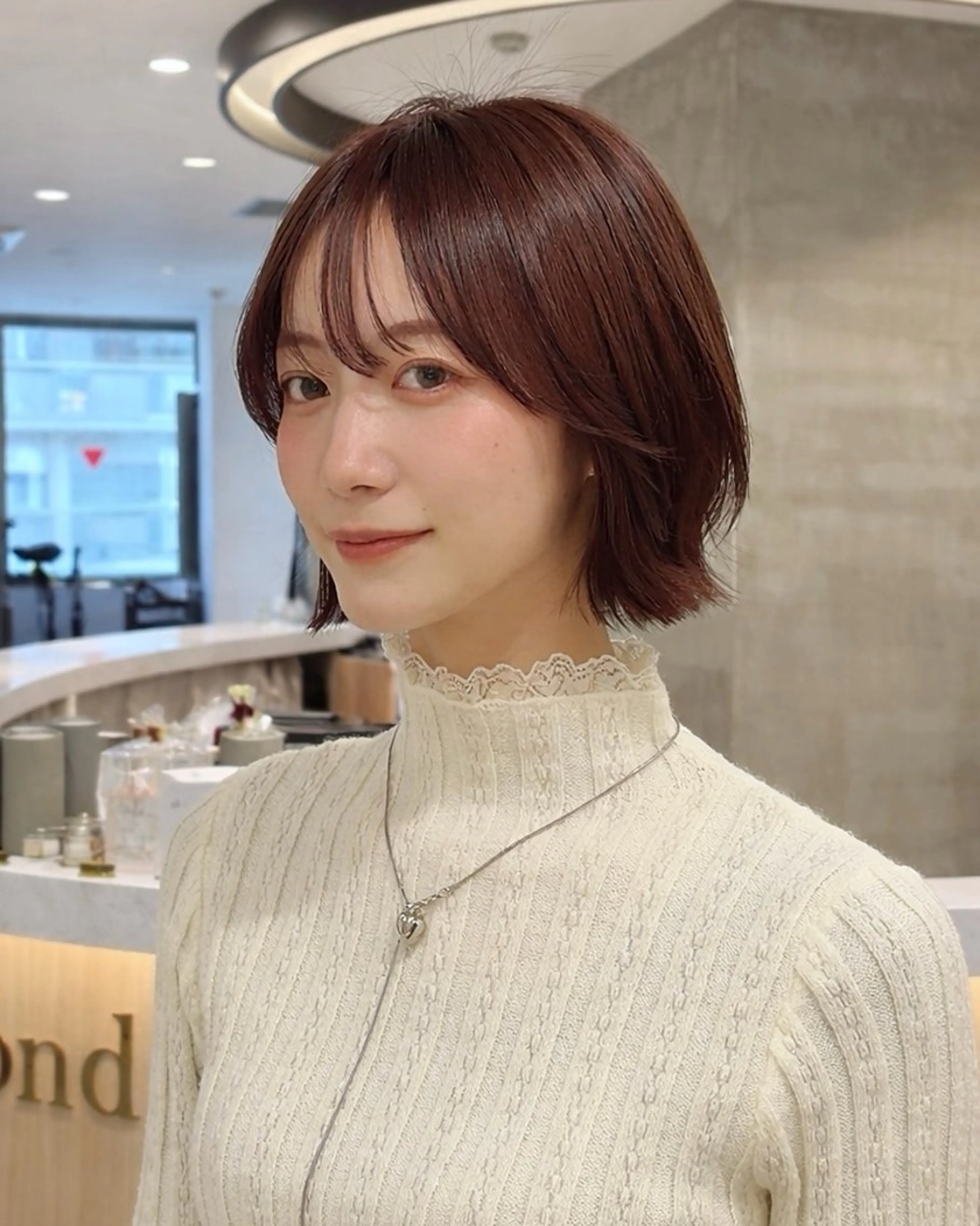 ミディアム カット ヘアカラー トリートメント けいし🐬ボブ 美髪縮毛矯正のヘアスタイル