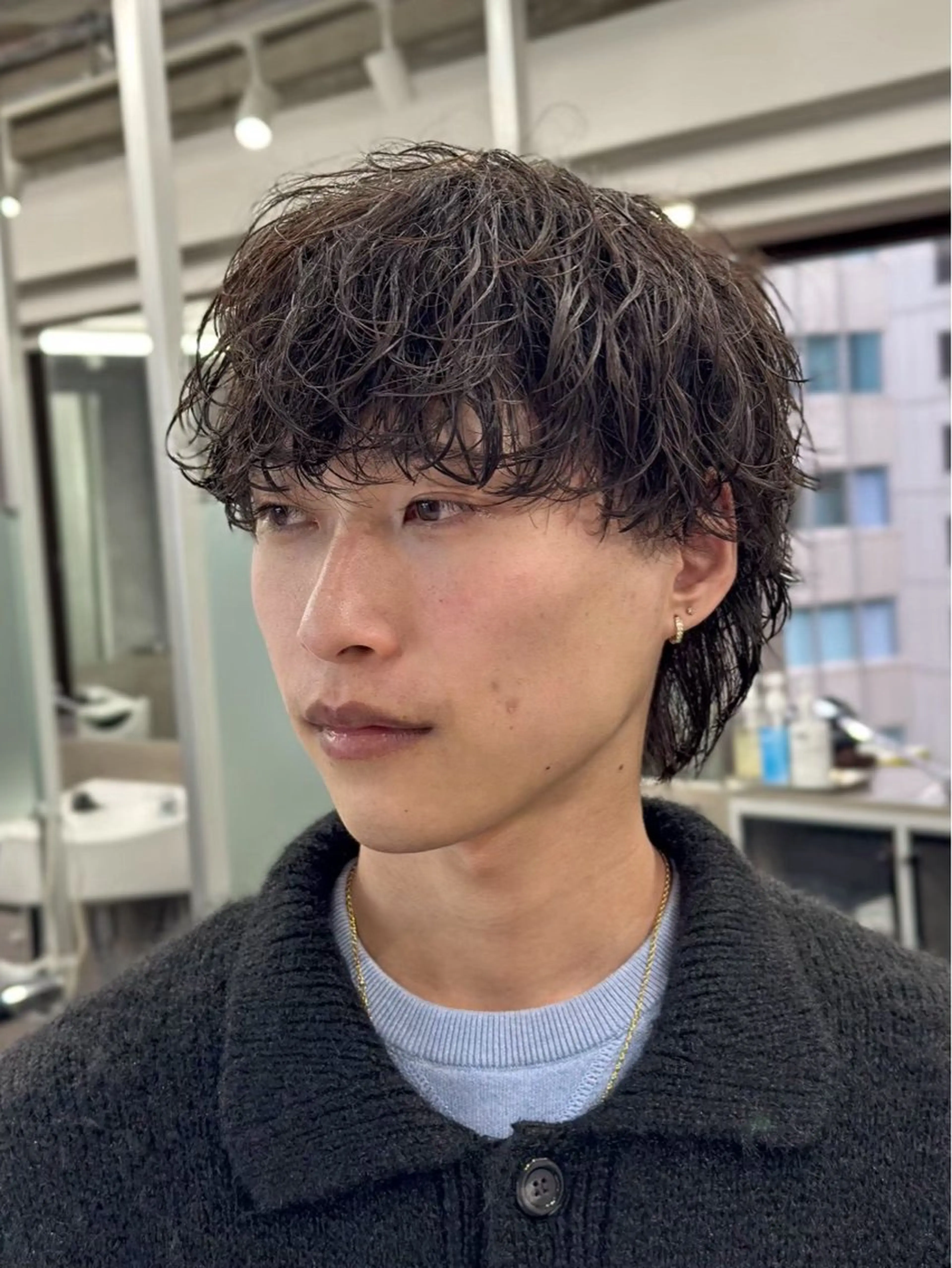 ミディアム パーマ メンズ カット パーマ 💈メンズ特化💈 barberコウヨウのヘアスタイル