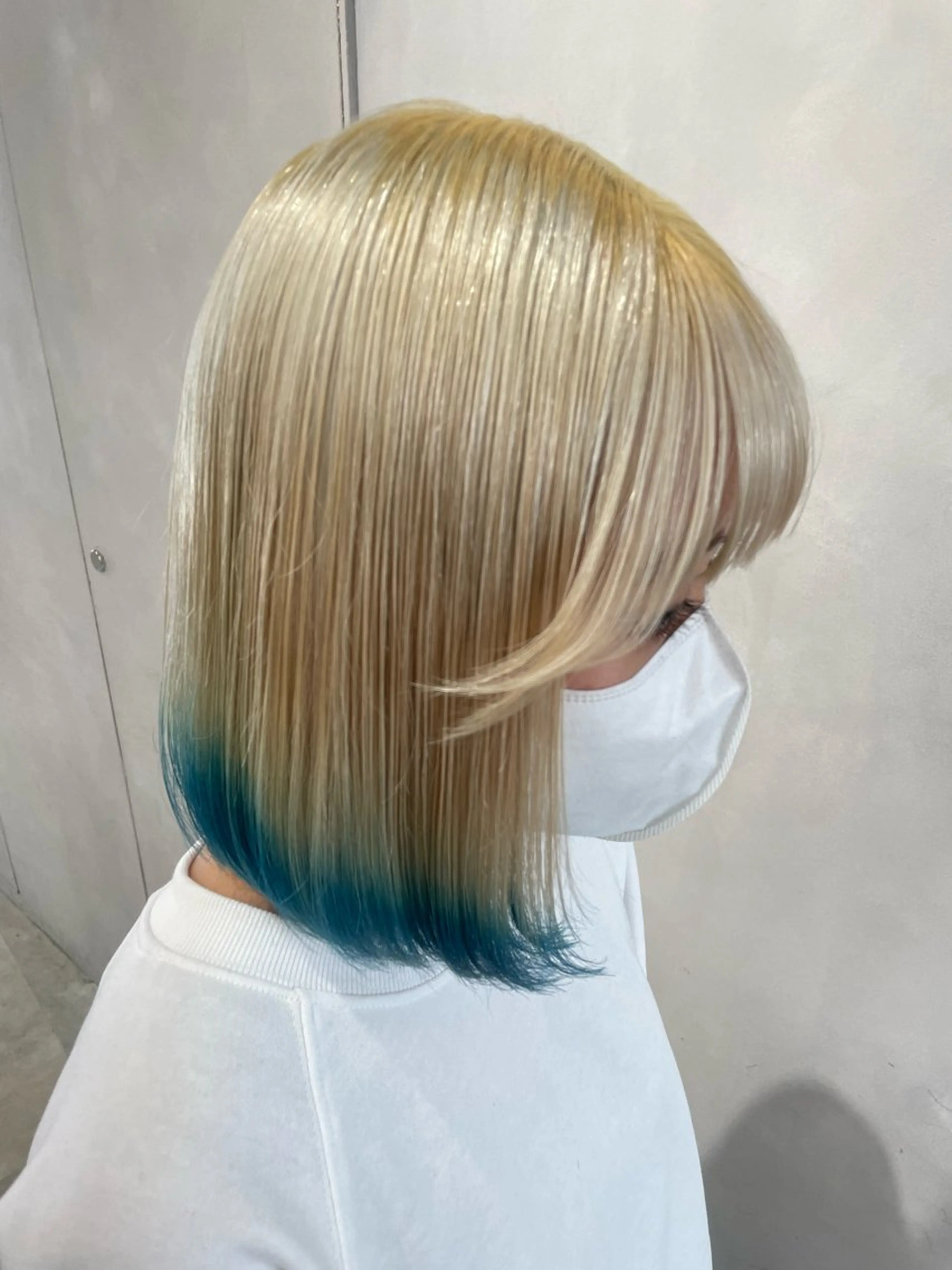 ミディアム カラー ブリーチ ブロンド カット ヘアカラー トリートメント 透明感カラー✨艶髪 制作🌱山根あゆみのヘアスタイル