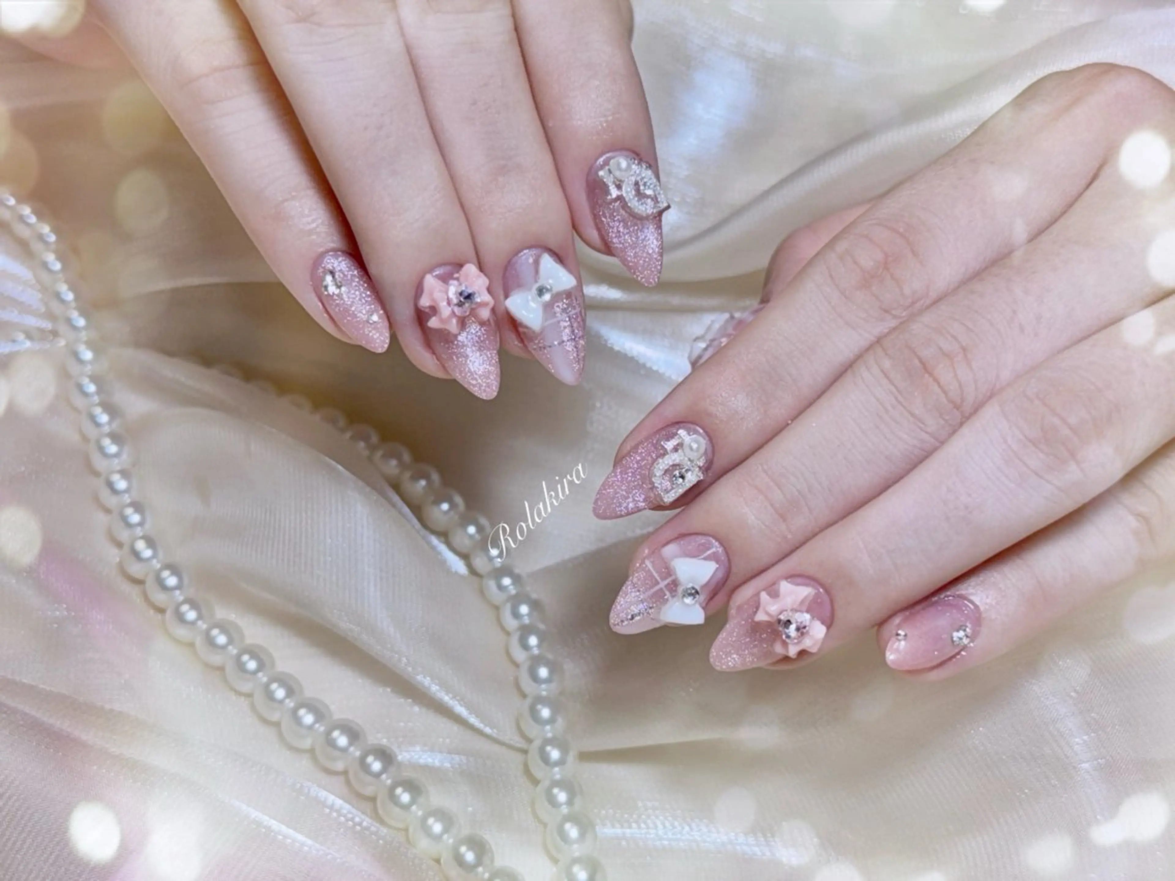 ネイル チークネイル 長さ出し フレンチネイル ジェルネイル 韓国ネイル ハンドネイル Rola kira nail salon所属・Rola kira 麗のネイルデザイン