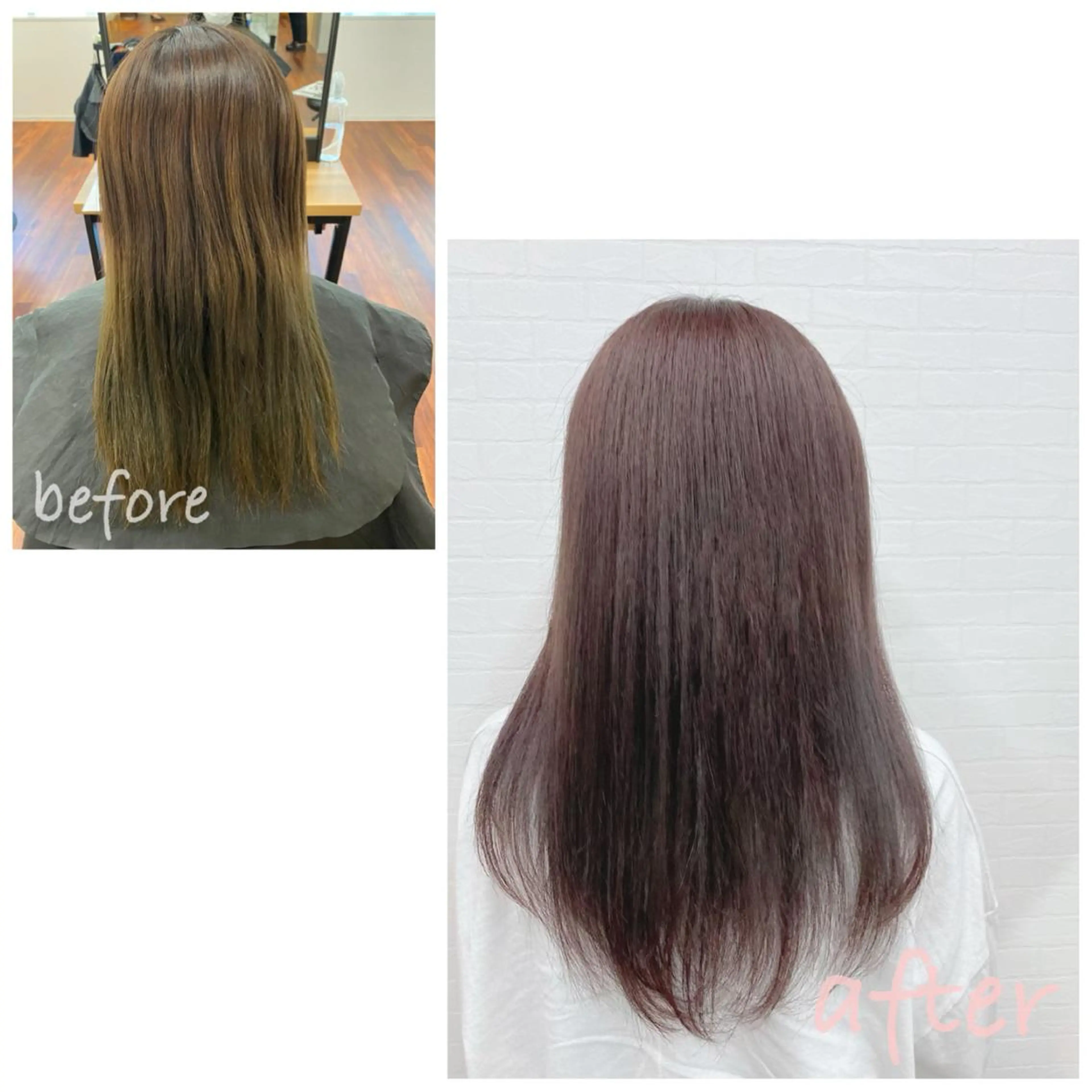 セミロング カラー グレージュ ピンクカラー GRANLUSSO 〜グランルッソ駅前店所属・木口 嘉美のヘアスタイル