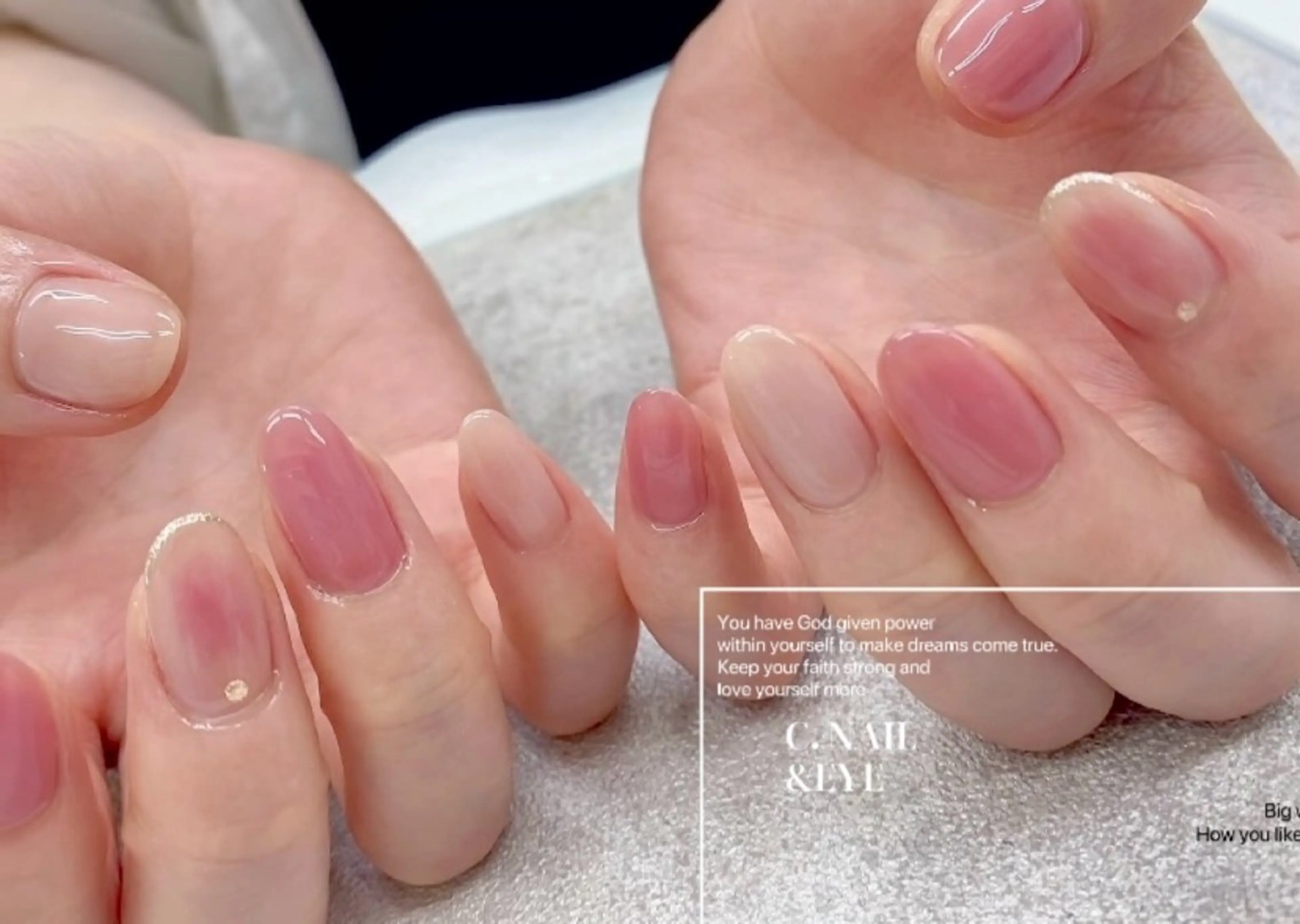 ネイル チークネイル ピンク 春ネイル ハンドネイル C.Nail &Eye筑紫駅のネイルデザイン