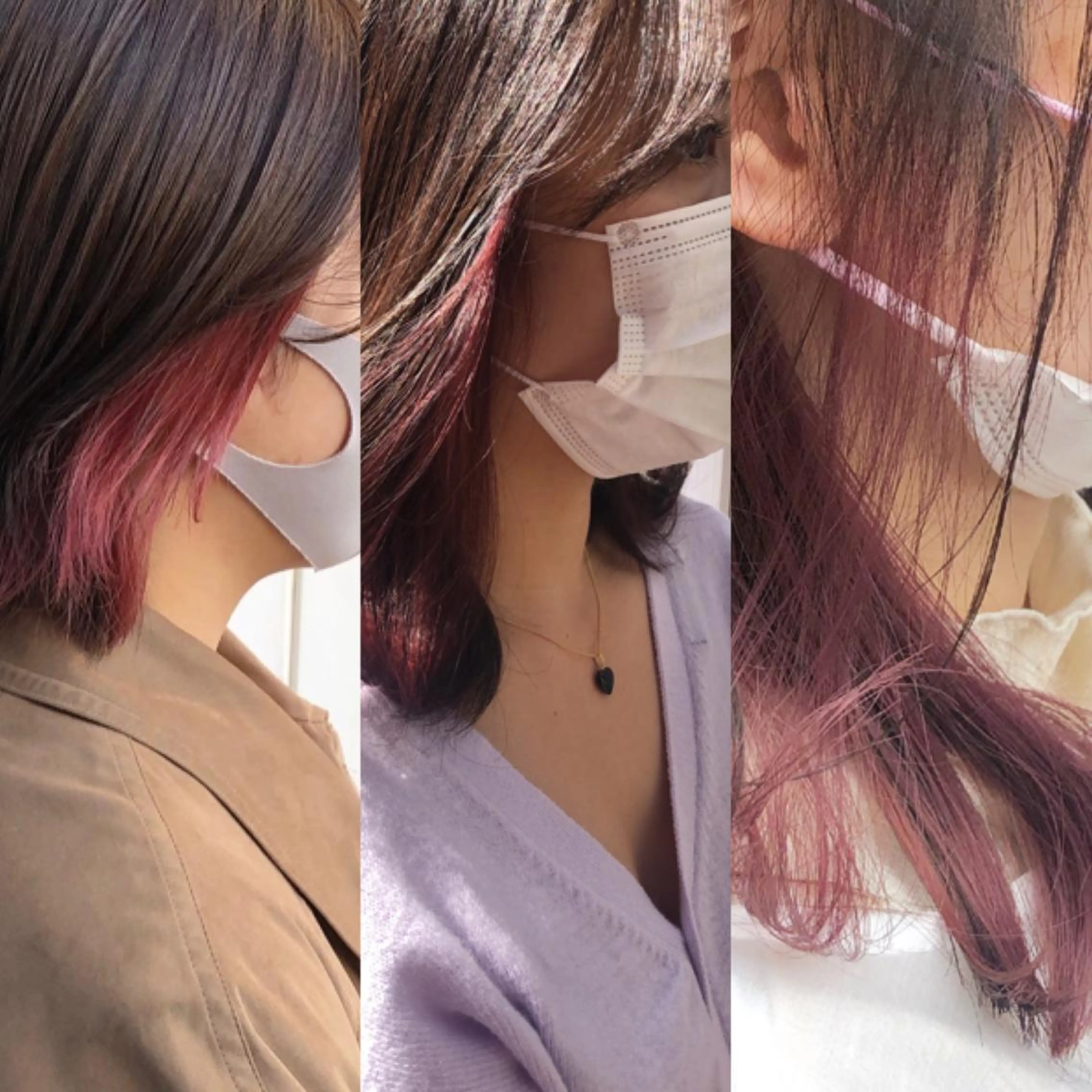 セミロング カラー 葵/レイヤーカット/ 韓国風/透明感カラーのヘアスタイル