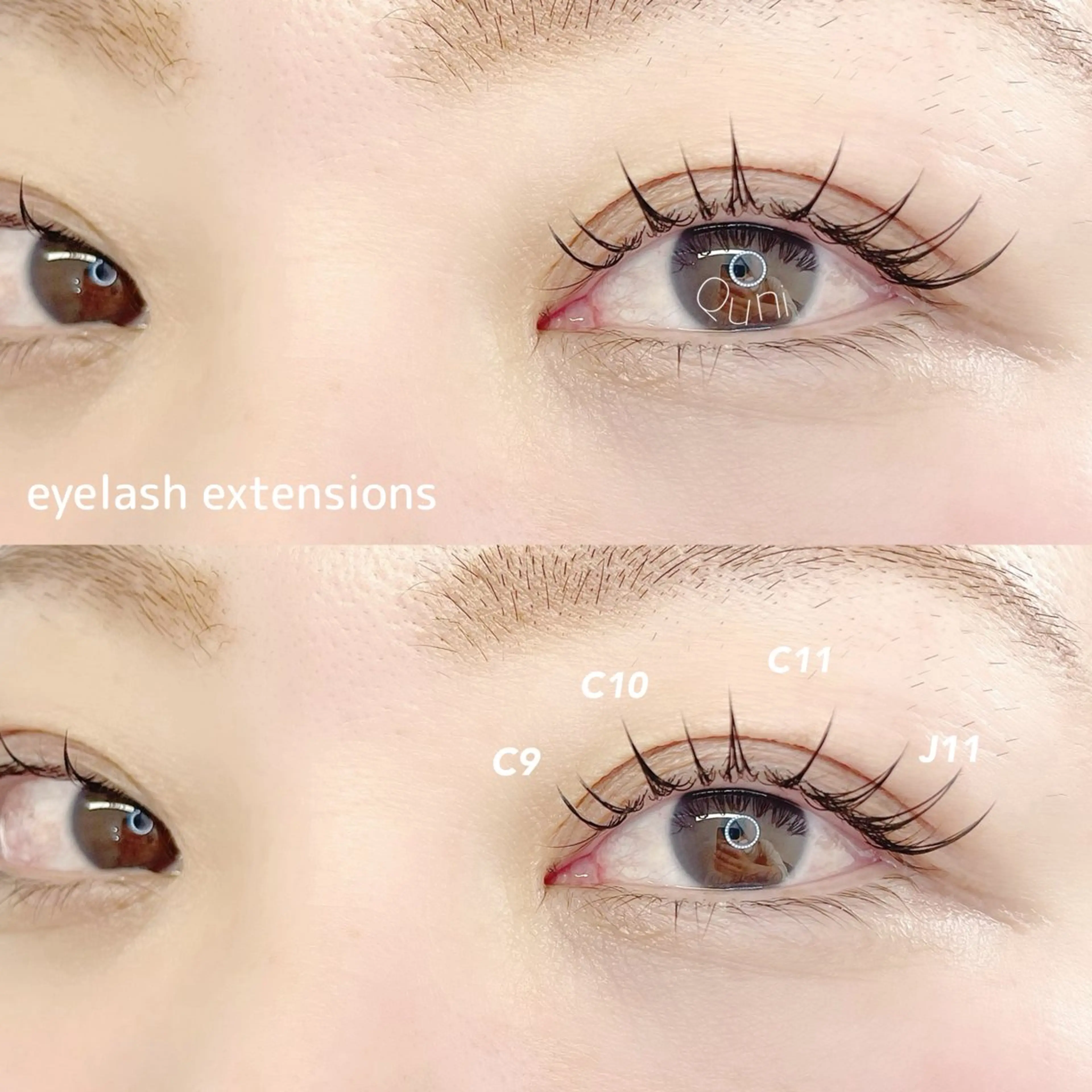 マツエク・マツパ Quni ☁️のマツエク・マツパデザイン