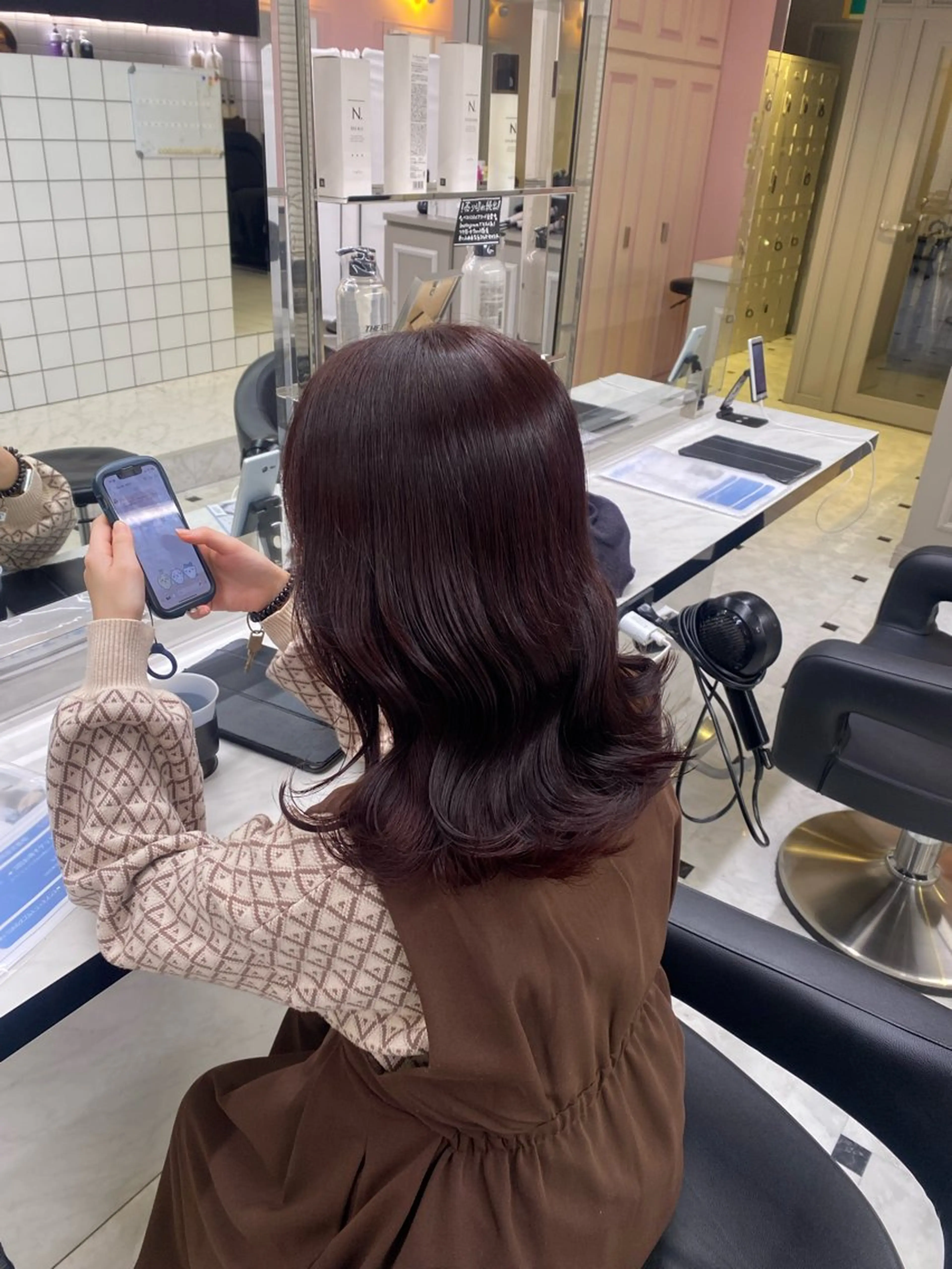 ロング カラー ヘアカラー トリートメント ヘッドスパ ヘアセット ♥️韓国/ガーリー 暖色misa♥️のヘアスタイル