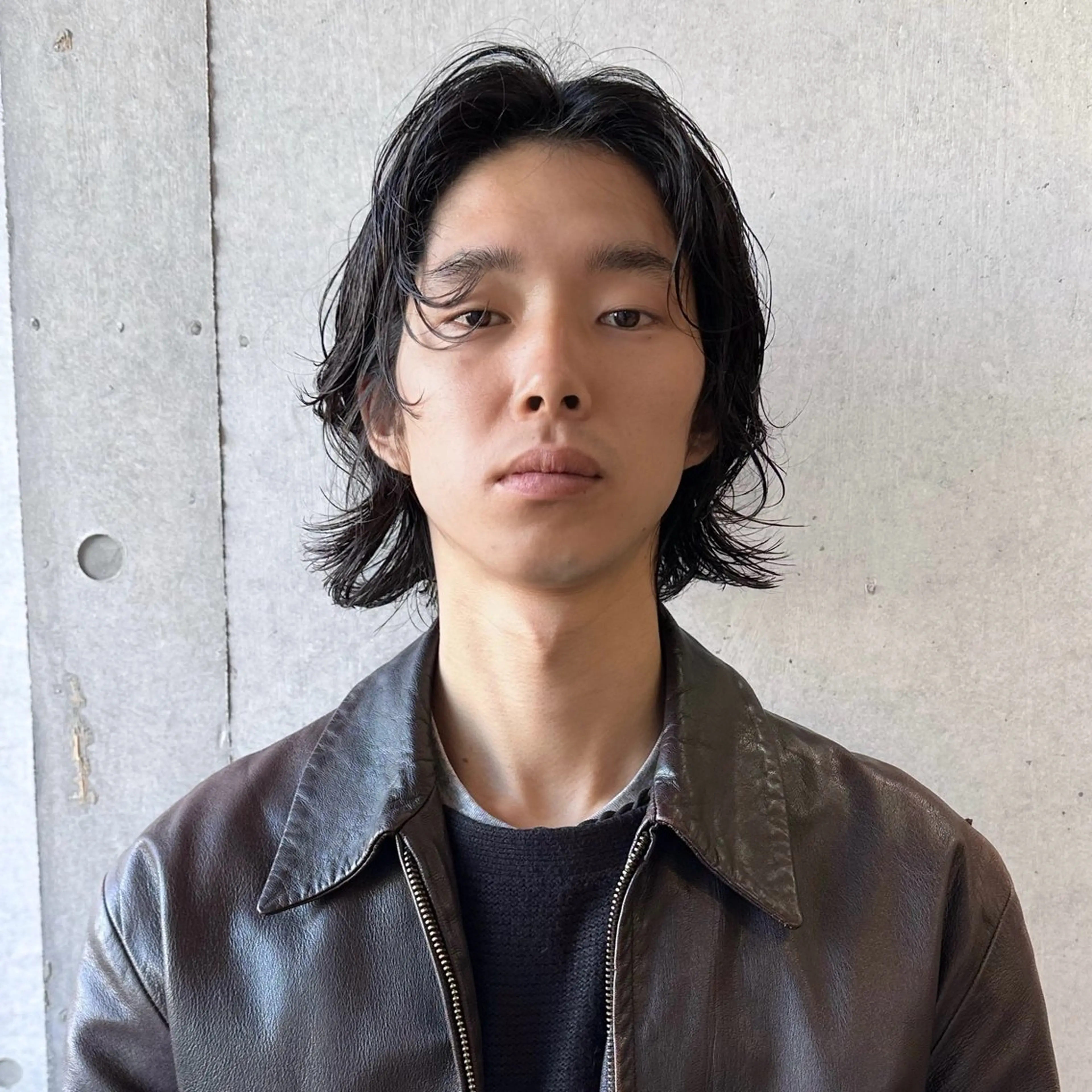 ミディアム パーマ メンズ カット パーマ トリートメント 前野 日奈のヘアスタイル