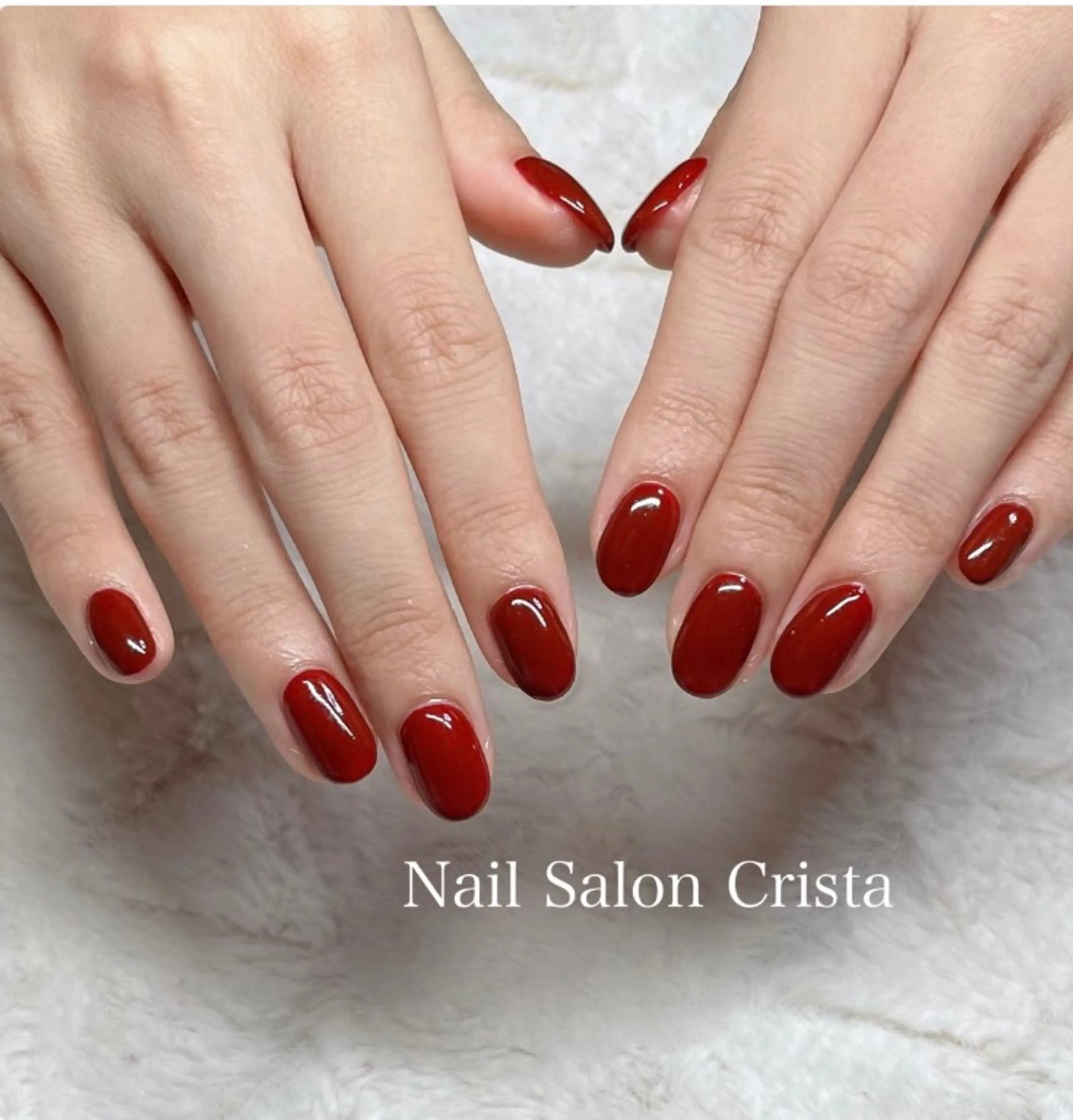 ネイル ジェルネイル パラジェル 赤色 ハンドネイル CRISTA所属・CRISTA MOMOのネイルデザイン