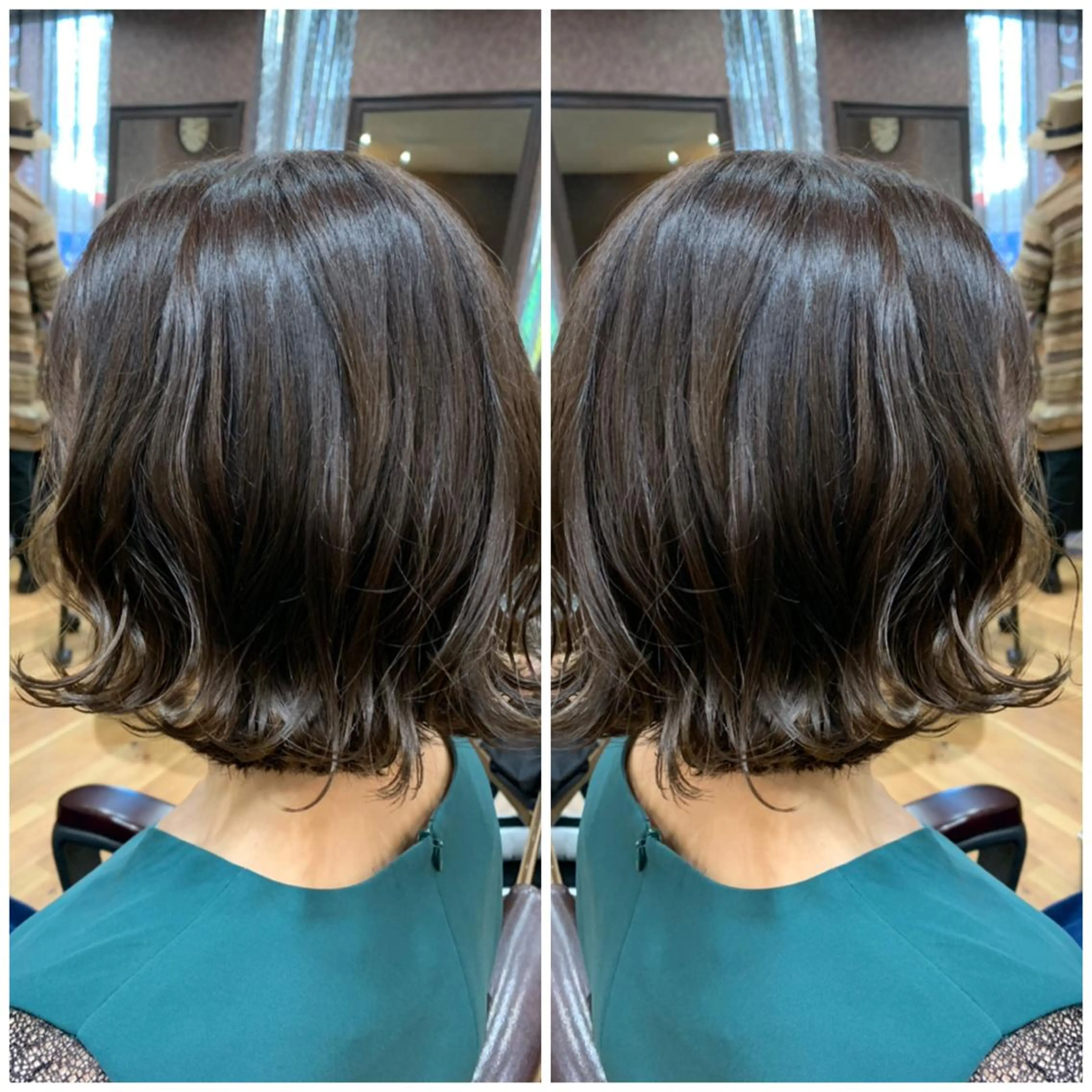 ミディアム カラー 髪質改善🩵艶髪 ストレート🩵山口のヘアスタイル