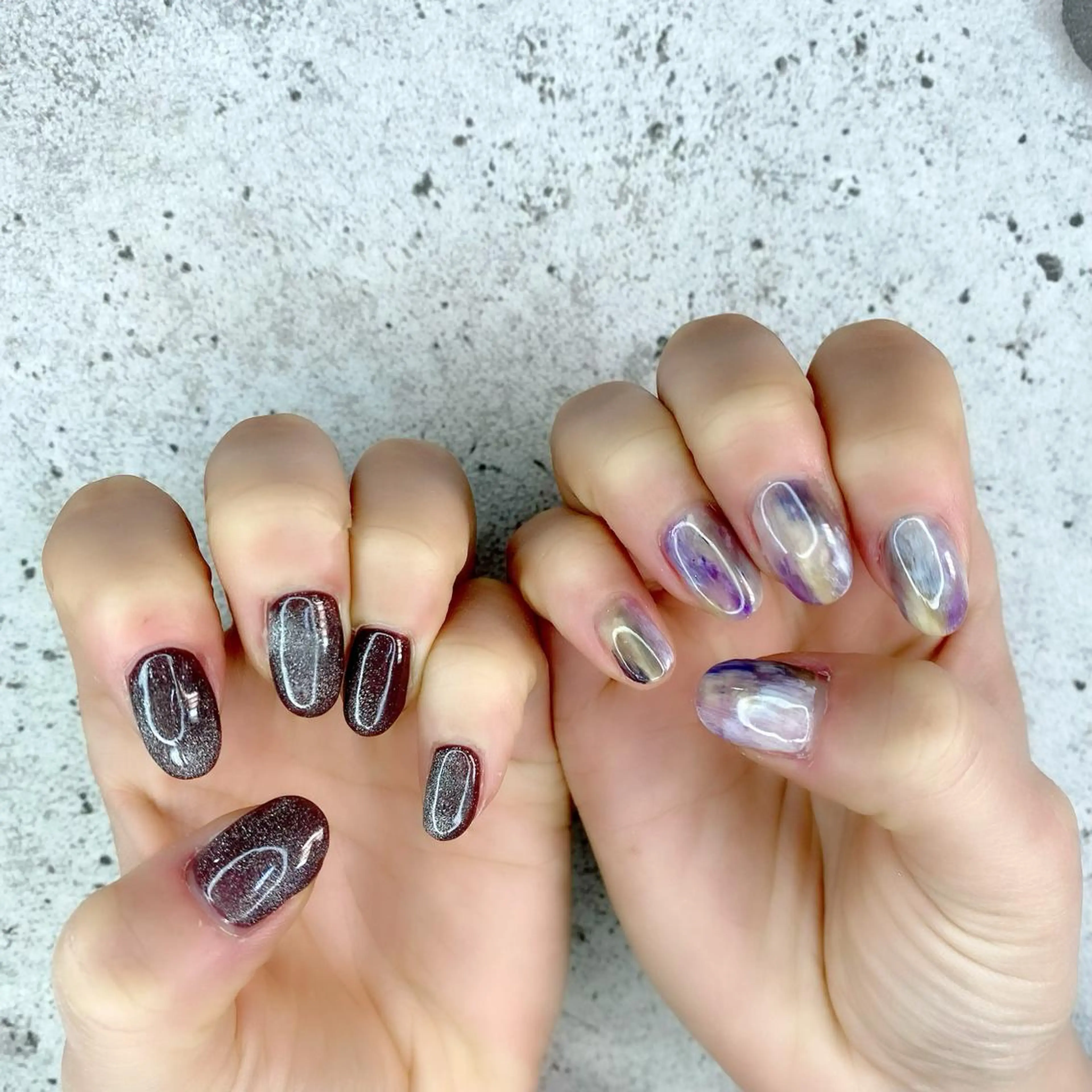 ミディアム カラー パーマ ヘアアレンジ メンズ キッズ ネイル マツエク・マツパ アイブロウ マグネットネイル ニュアンスネイル 冬ネイル ニュアンスパーマ ハンドネイル Salon Ｋのネイルデザイン