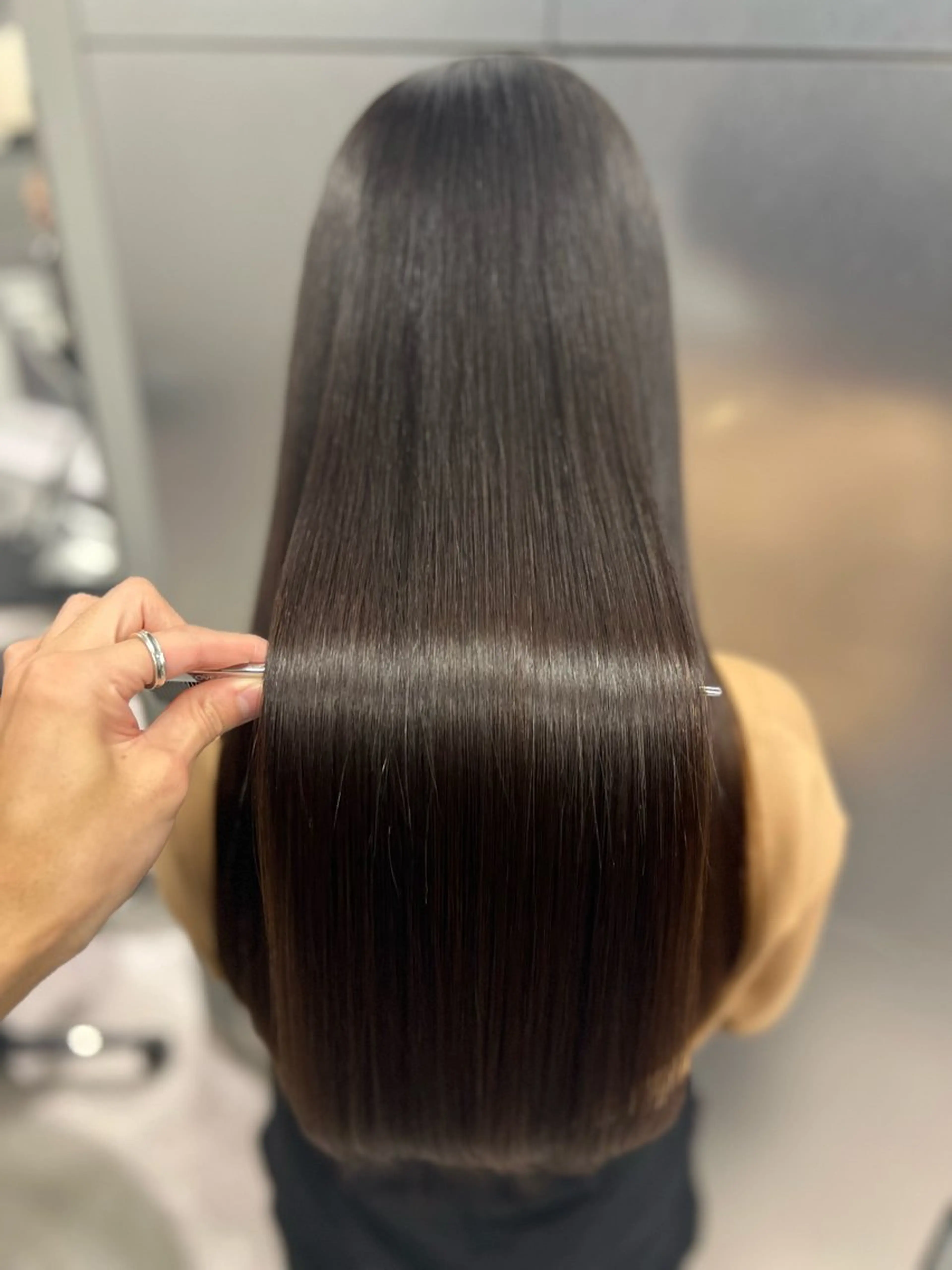 ロング カット 縮毛矯正 トリートメント ❣️韓国/髪質改善 🫧yamato👑のヘアスタイル