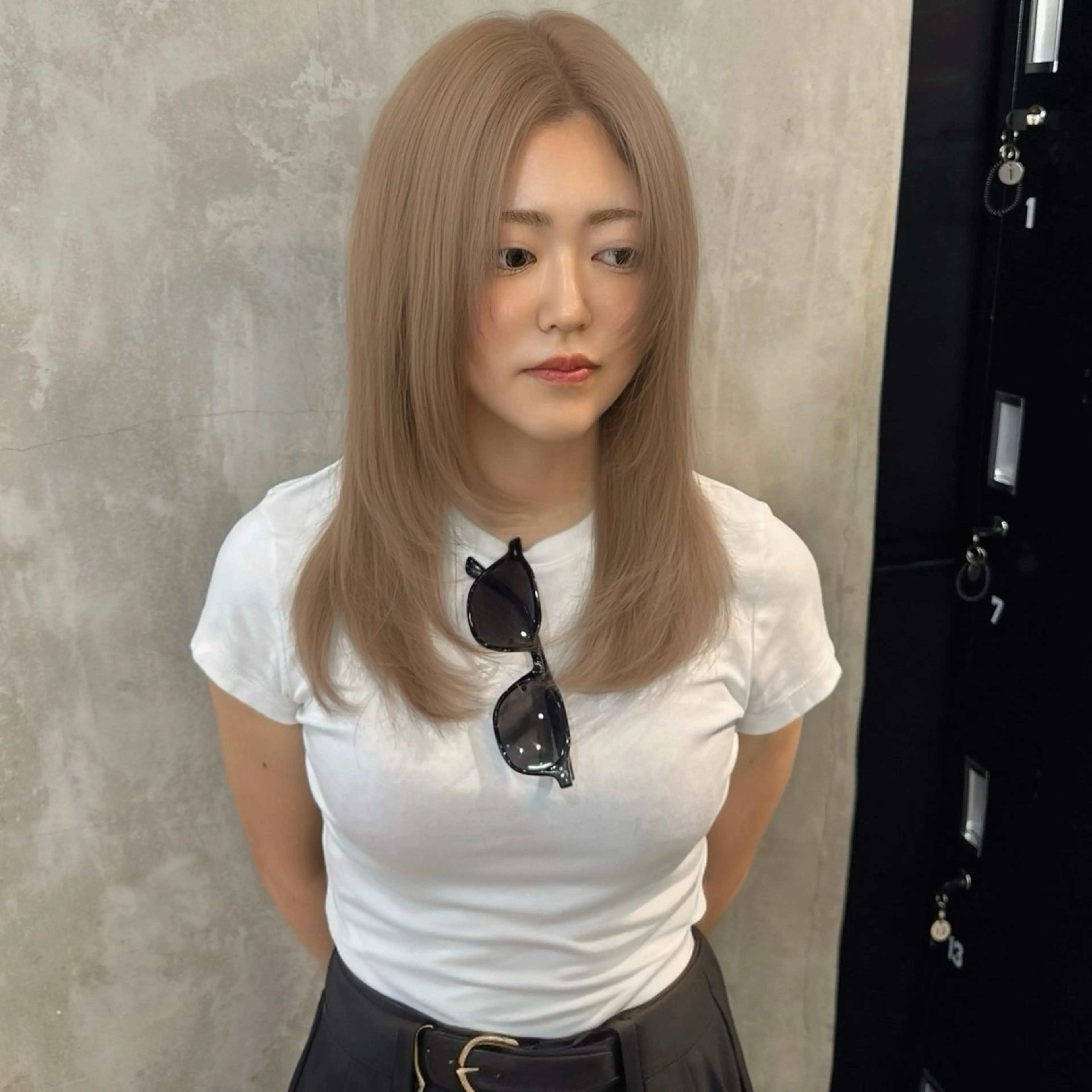 ミディアム カラー カット ヘアカラー トリートメント ザクザクレイヤー 🍀/ブリーチ/小田のヘアスタイル