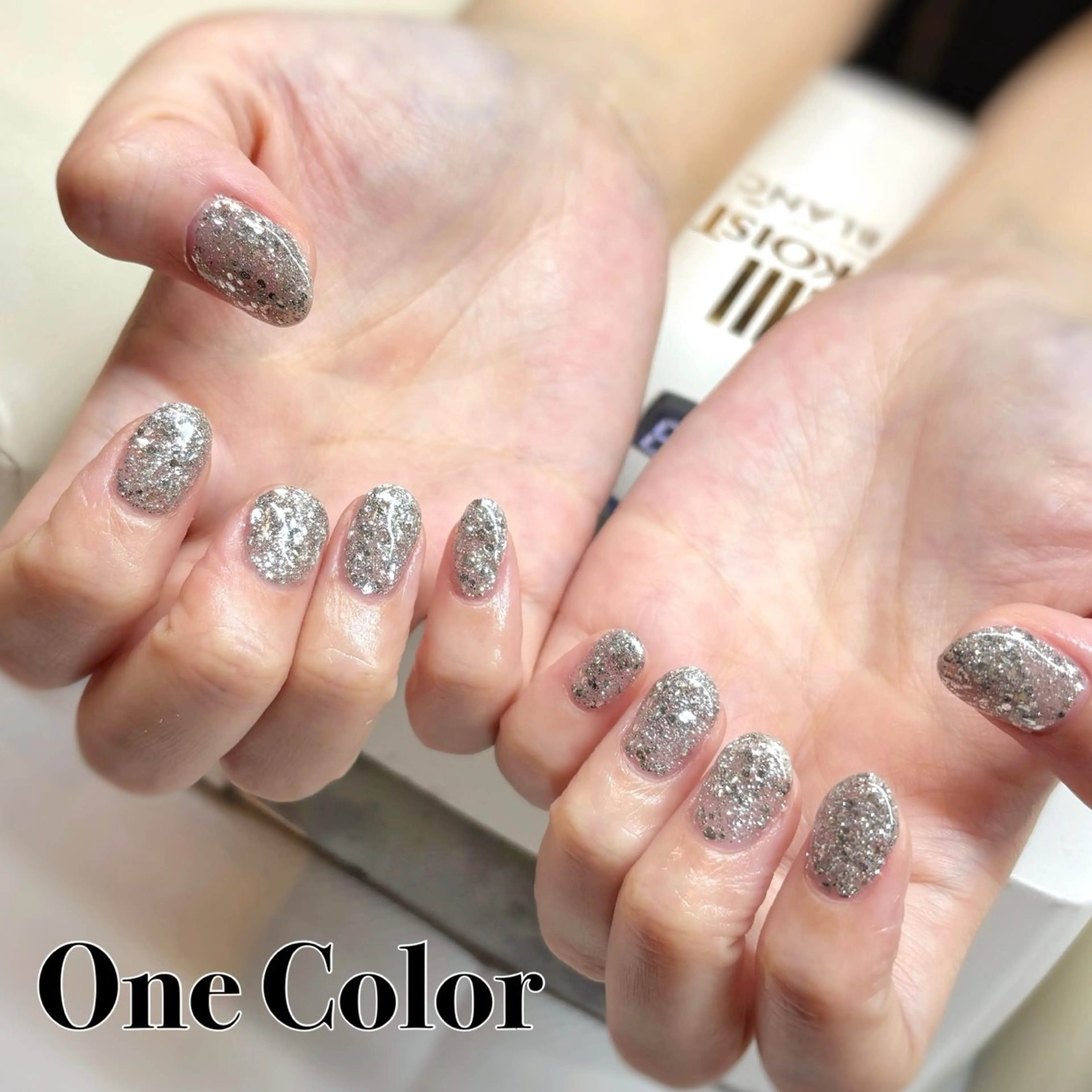 ネイル ワンカラーネイル シルバー ネイルサロンエーナイン本店所属・【モデル募集中】 hina🌼のネイルデザイン