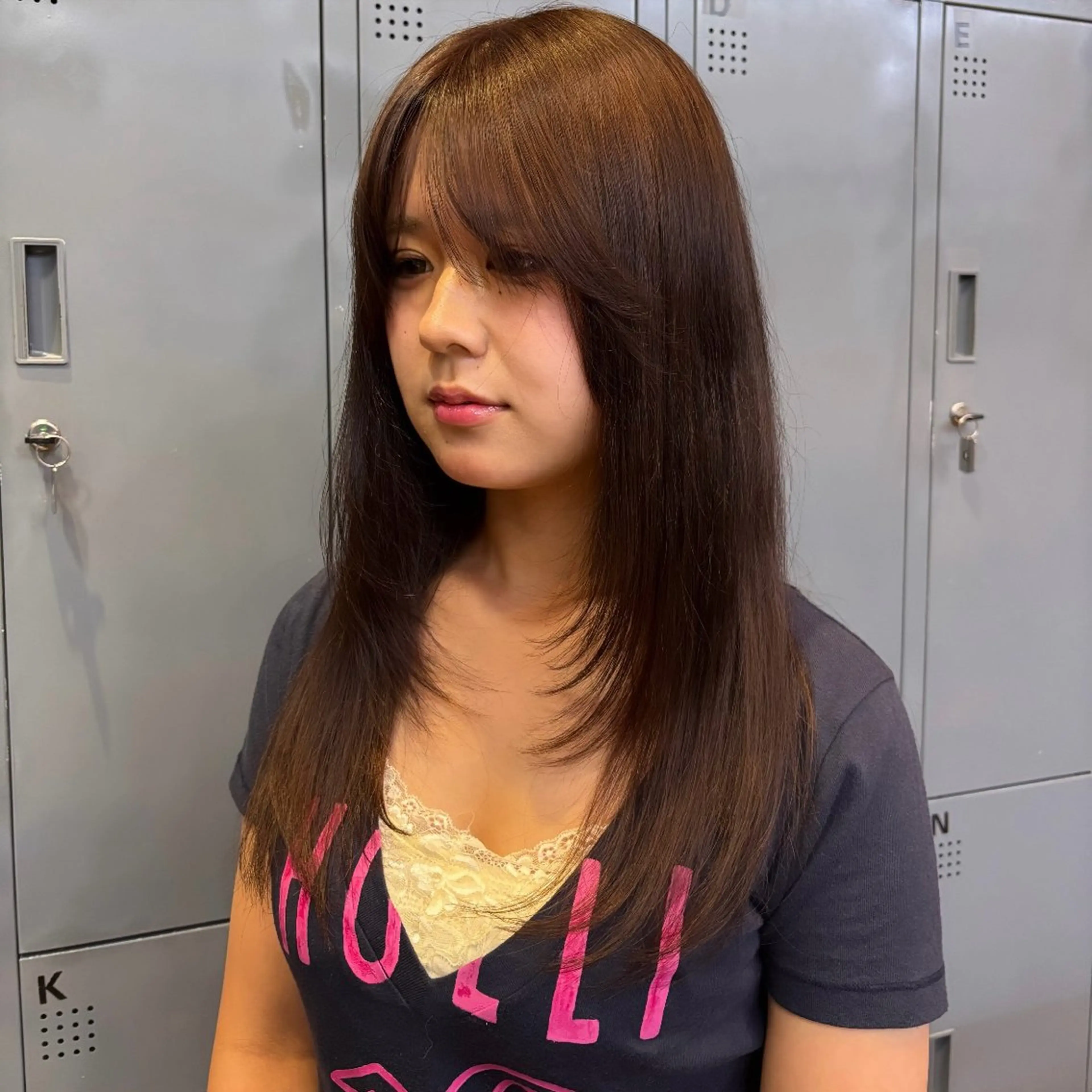 ロング レイヤーカット ☘️かわいいハイトー ン☘️nonokaのヘアスタイル