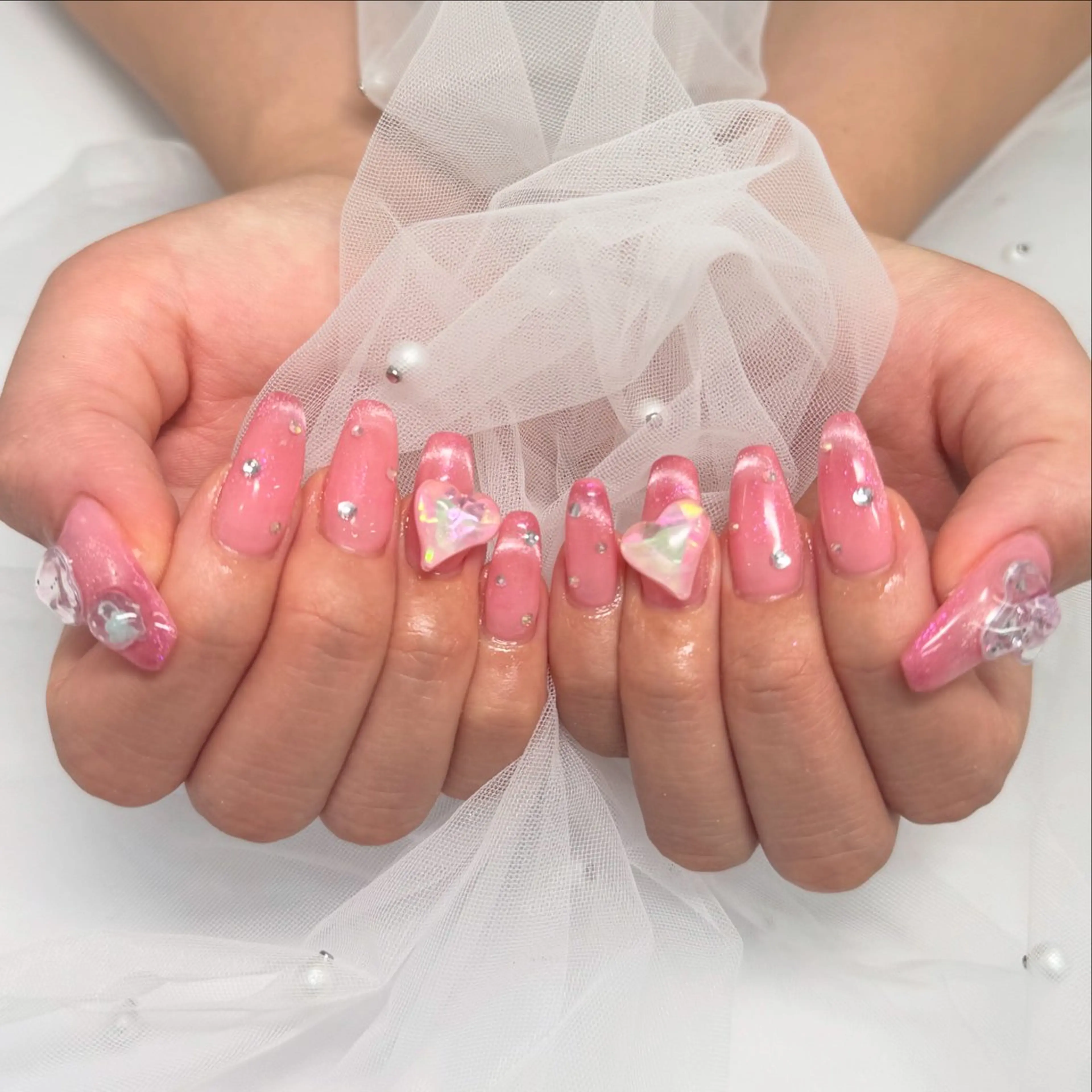 ネイル フレンチネイル グラデーション ラメ(グリッター) マグネットネイル 持ち込み ハンドネイル 🫧Rio🫧ネイル /渋谷🫧ワンホンのネイルデザイン