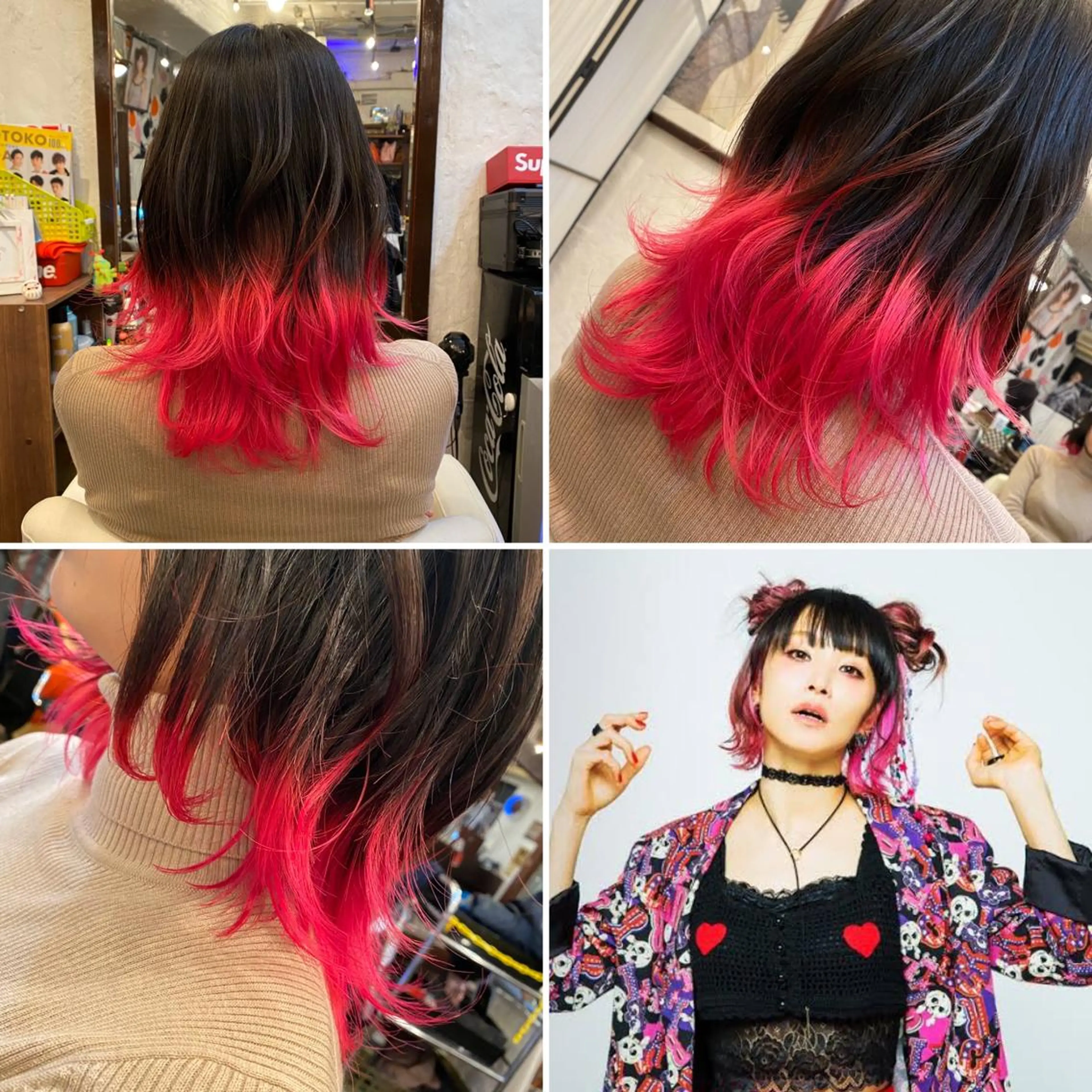 セミロング カラー グラデーションカラー ピンクカラー ヘアカラー トリートメント "PEPPU "所属・🌈推し色派手髪 ハイトーンShinのヘアスタイル