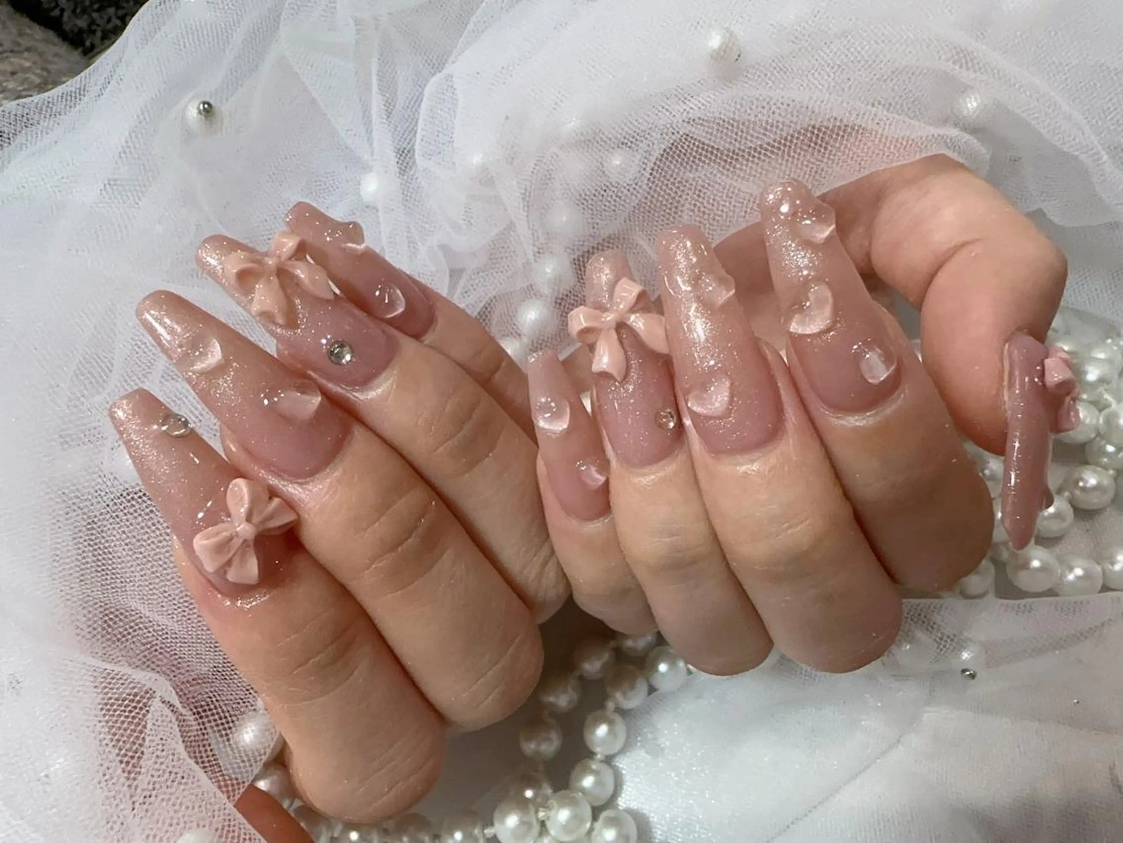 【HANDオフ無し】90分パーツ付け放題（ワンカラーorラメグラデーション）の写真