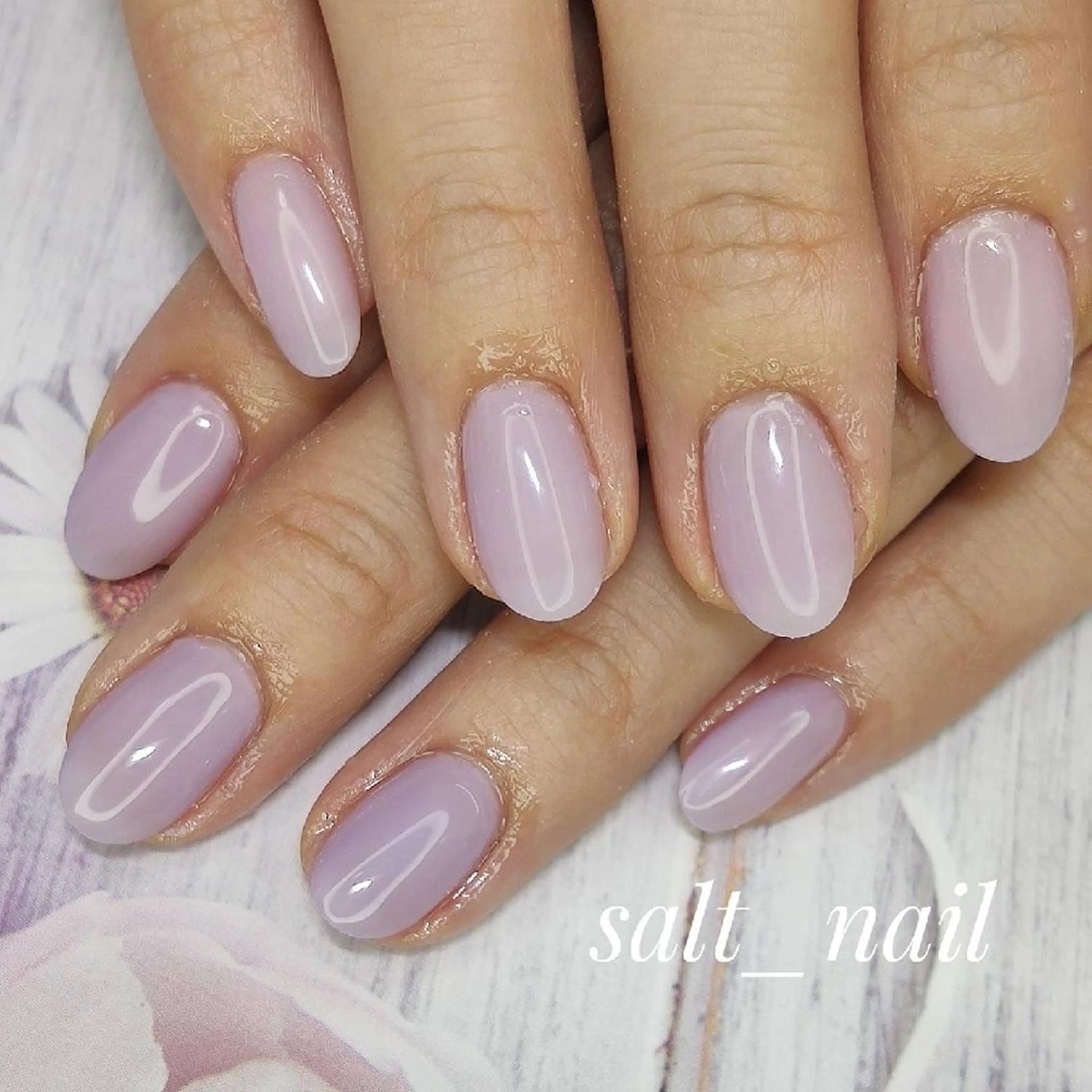 ネイル ワンカラーネイル パープル ハンドネイル 個人サロン saltnailのネイルデザイン