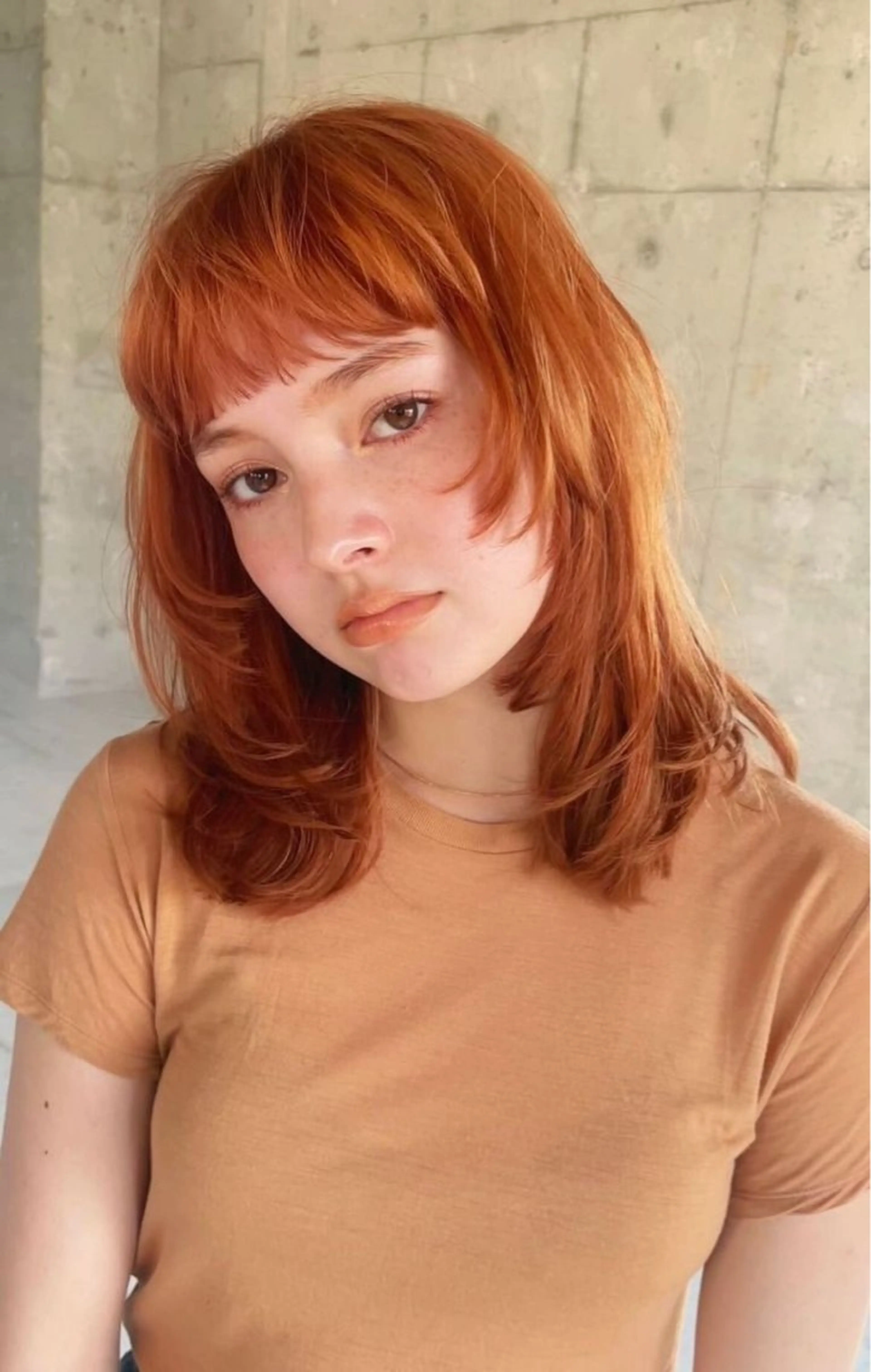 ミディアム ピンクブラウン nao/福岡美容室 パーマ/ボブパーマのヘアスタイル