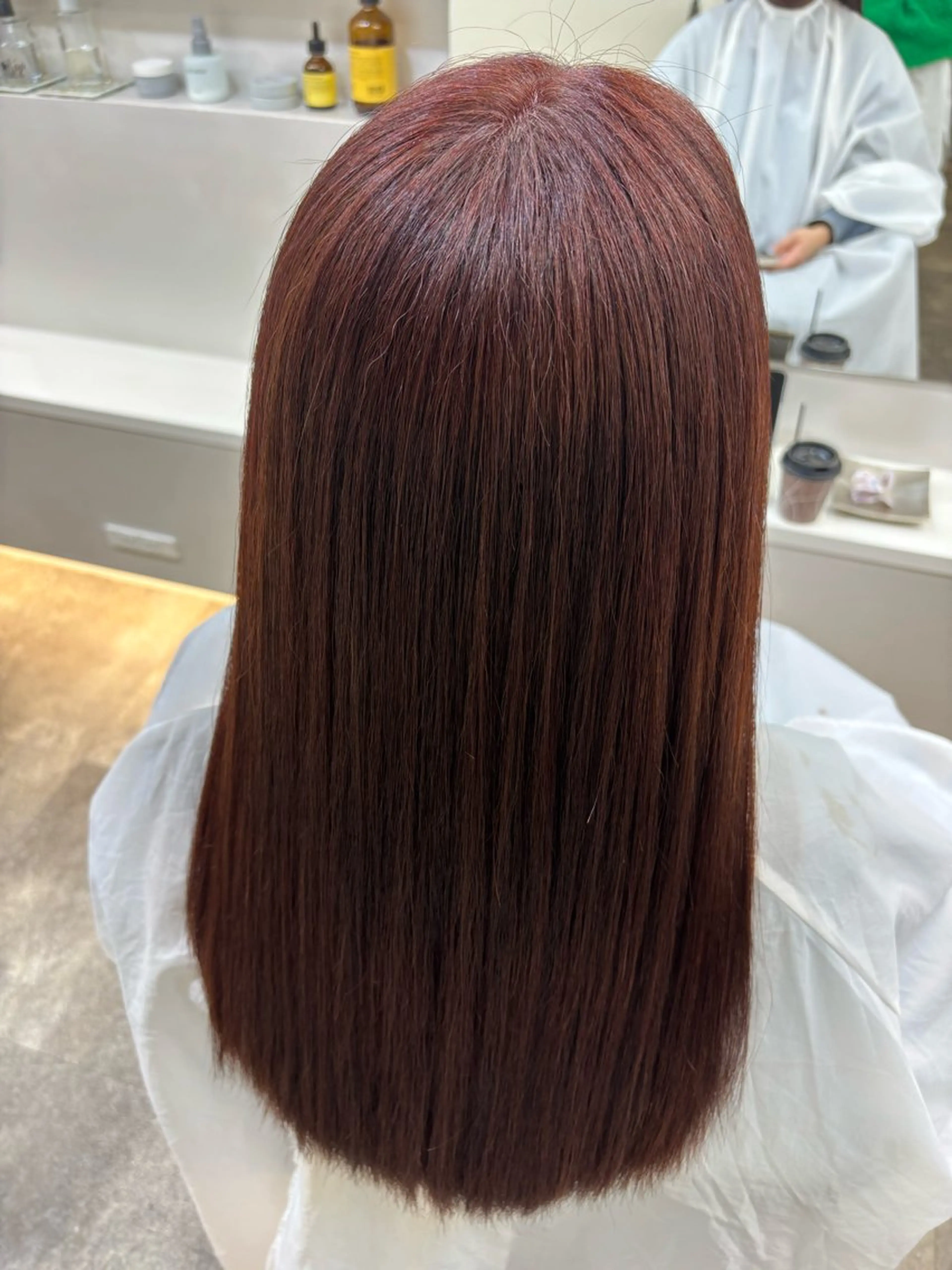 ロング カラー オレンジ オレンジレッド レッドカラー ヘアカラー ネモト ユイ / fit standのヘアスタイル