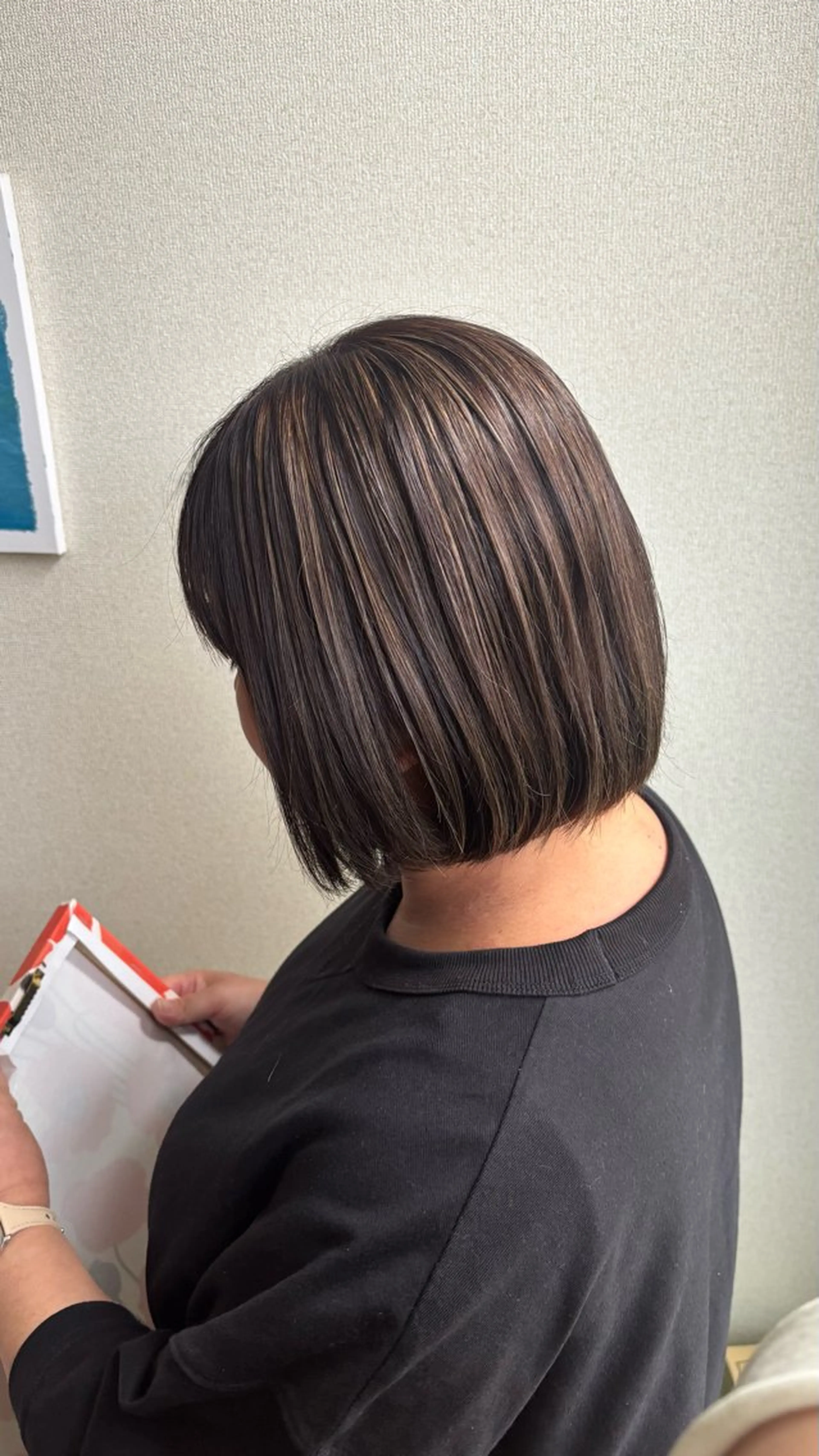 ミディアム ハイライト カット ヘアカラー 長尾ゆりの/ボブ/ ベージュ/ハイトーンのヘアスタイル