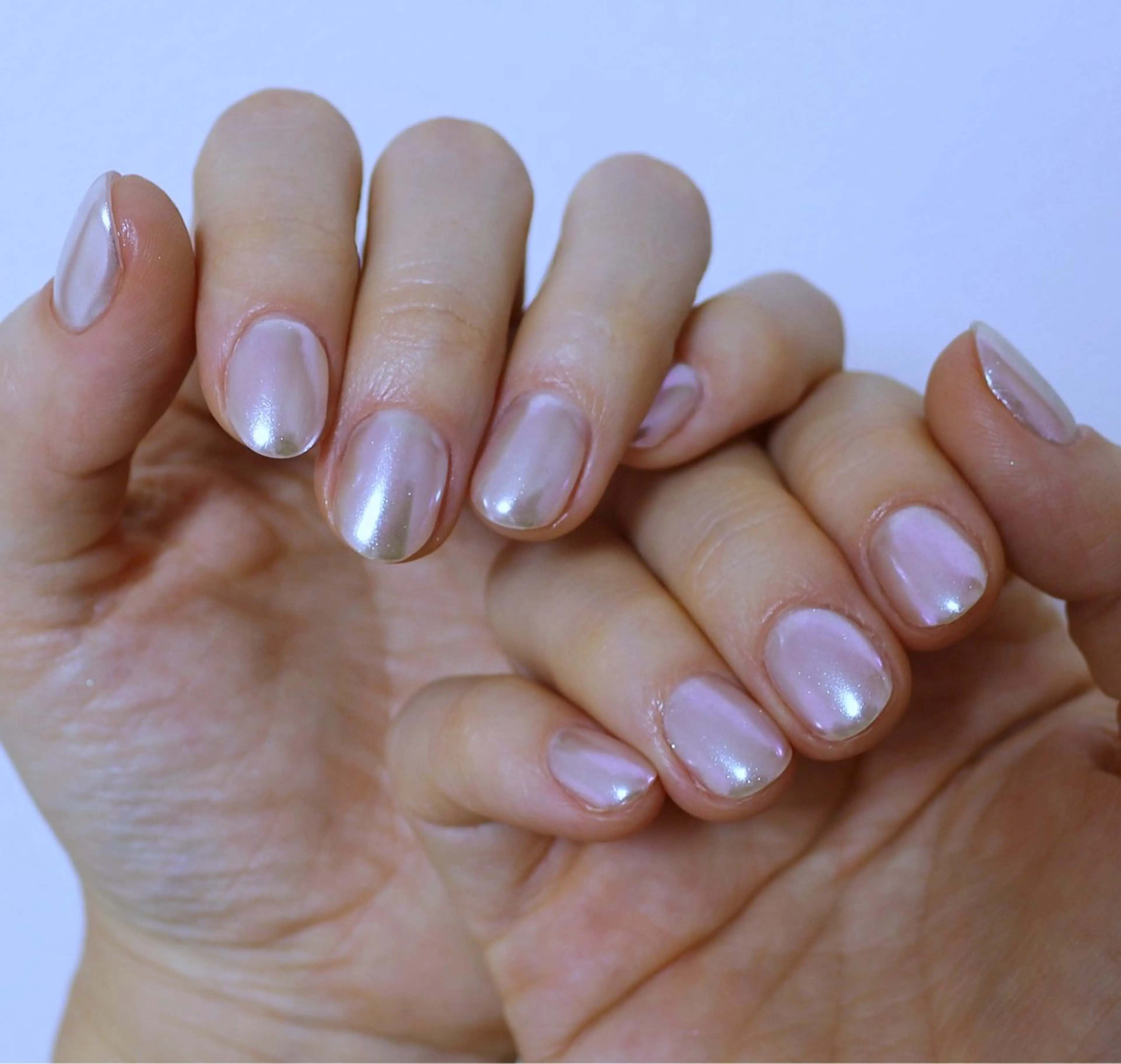 ネイル マグネットネイル ミラーネイル ピンク シルバー ハンドネイル Baku Nailsのネイルデザイン