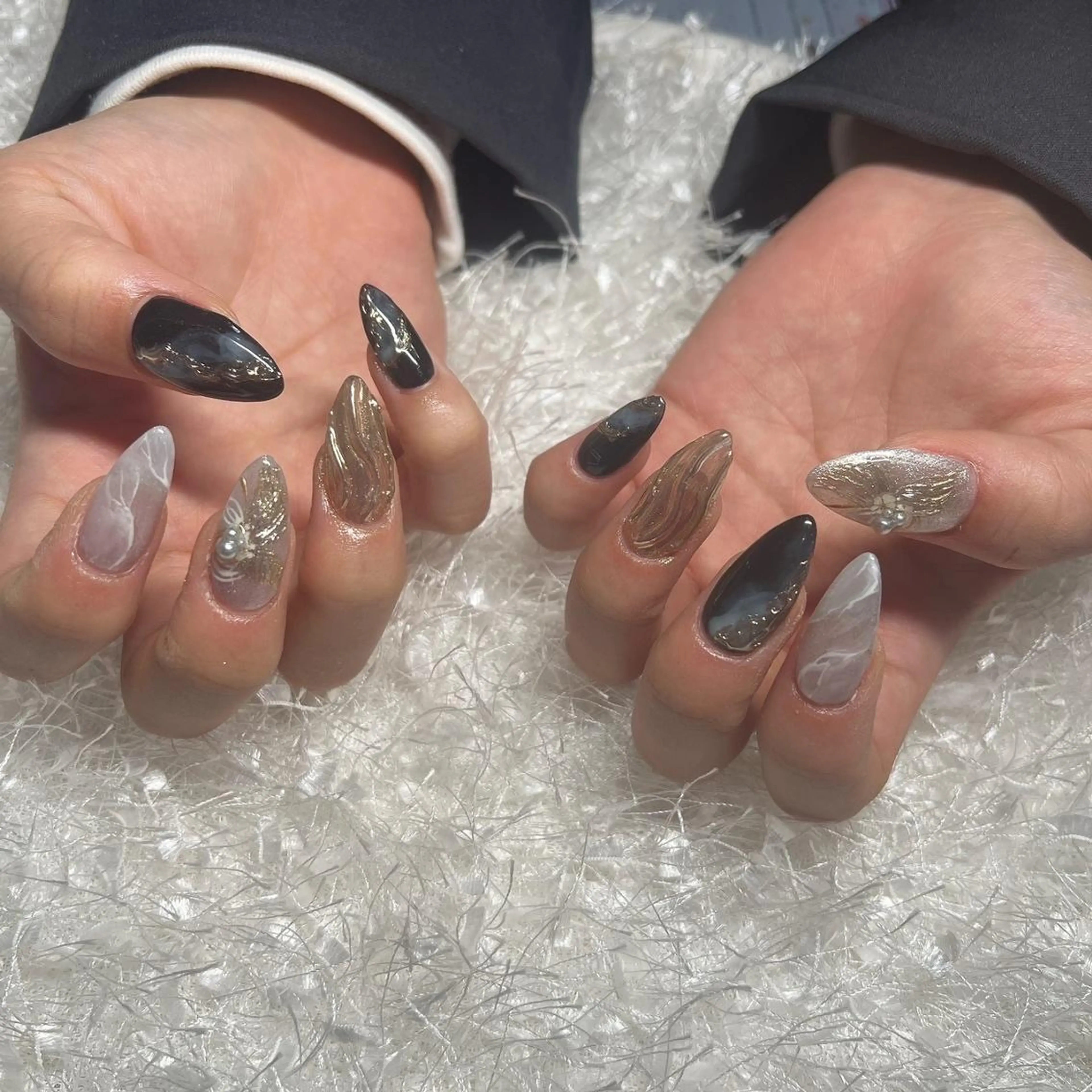 ネイル 長さ出し フレンチネイル ジェルネイル グラデーション 韓国ネイル ハンドネイル Nail&eye Belire 新宿のネイルデザイン