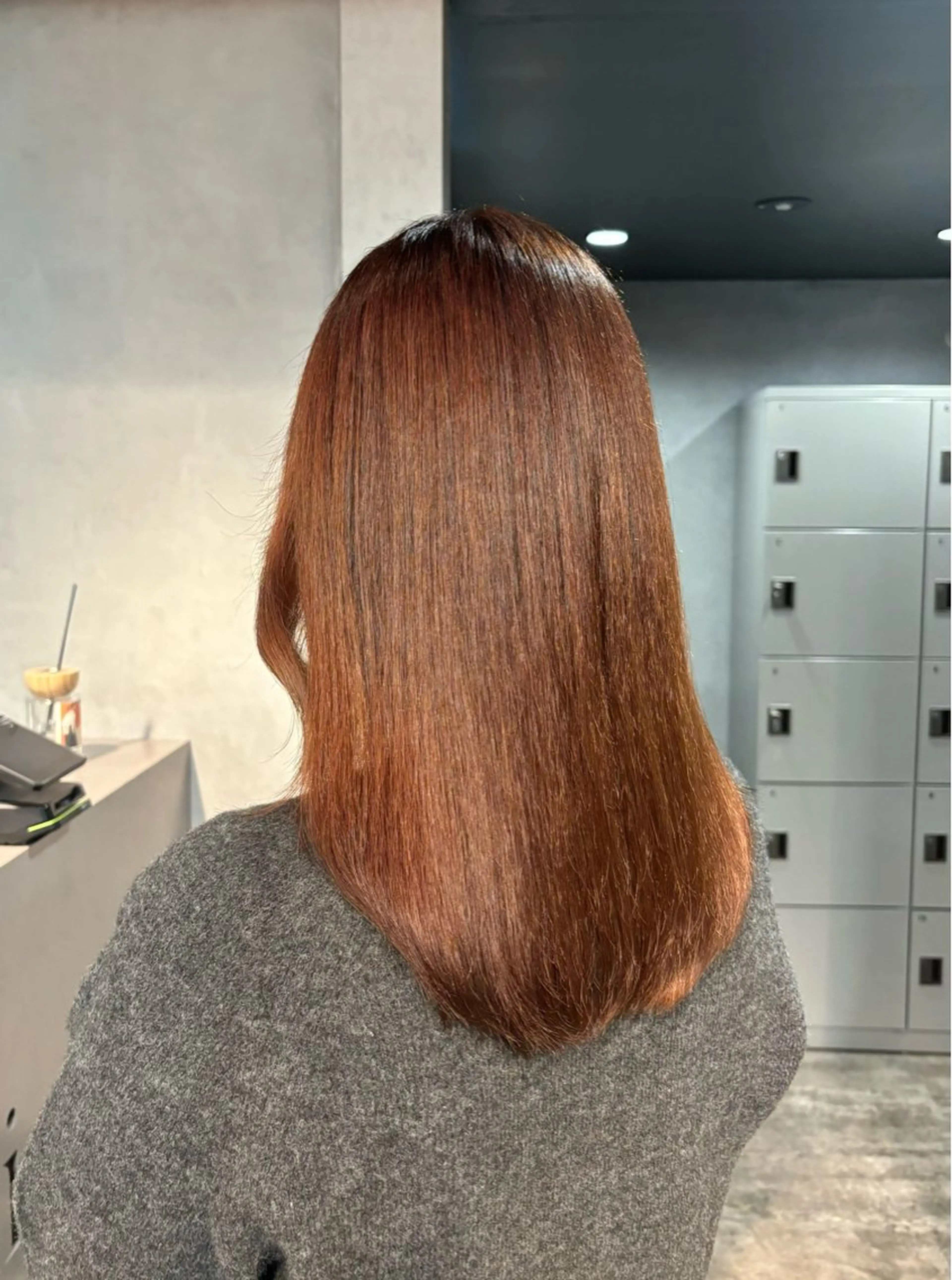 セミロング オレンジブラウン カット ヘアカラー トリートメント レイヤーカット×暖色 カラー🎀ASAKAのヘアスタイル