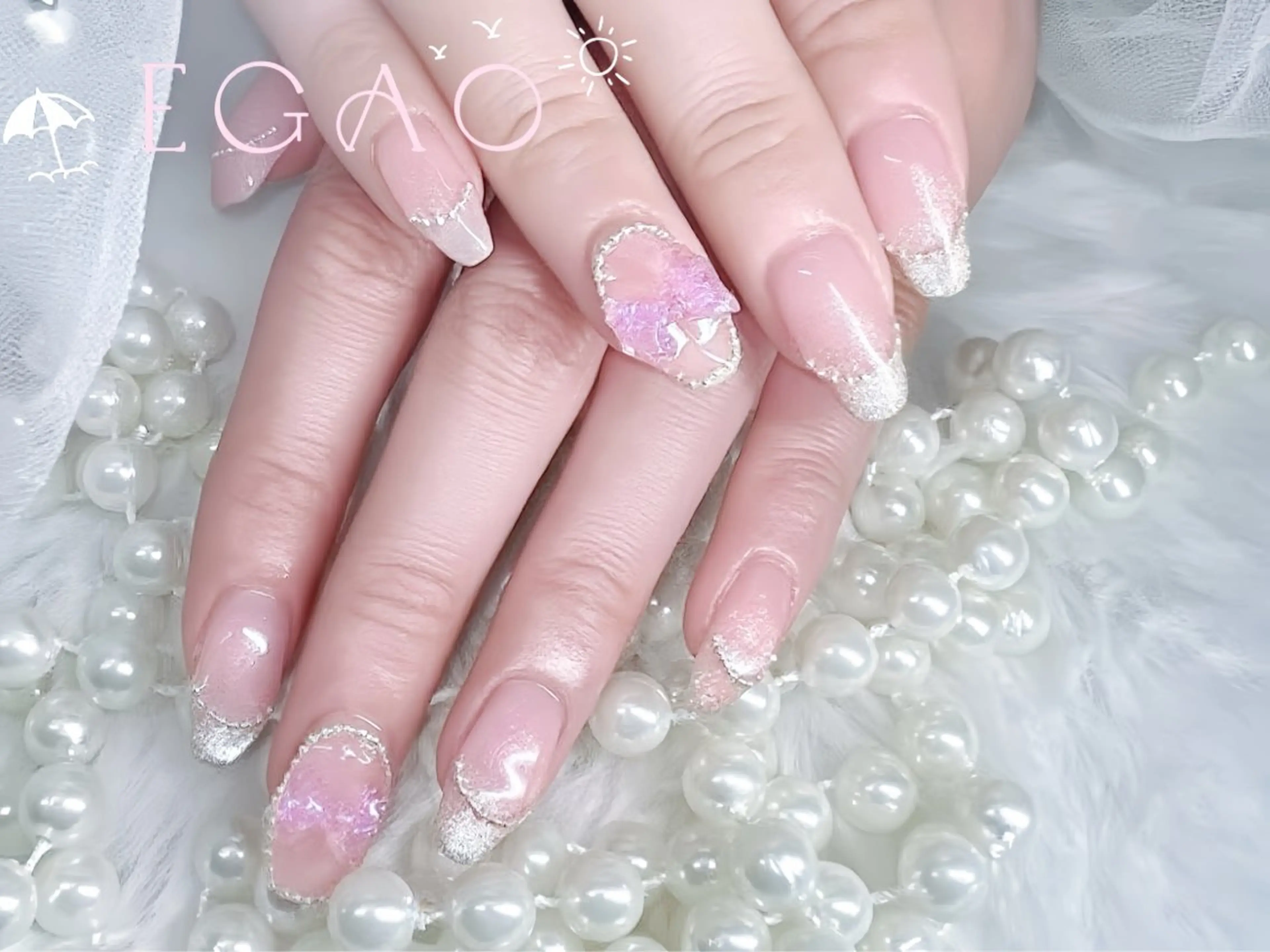 ネイル アートネイル フットネイル フレンチネイル ジェルネイル グラデーション Egao Nail Salonのネイルデザイン