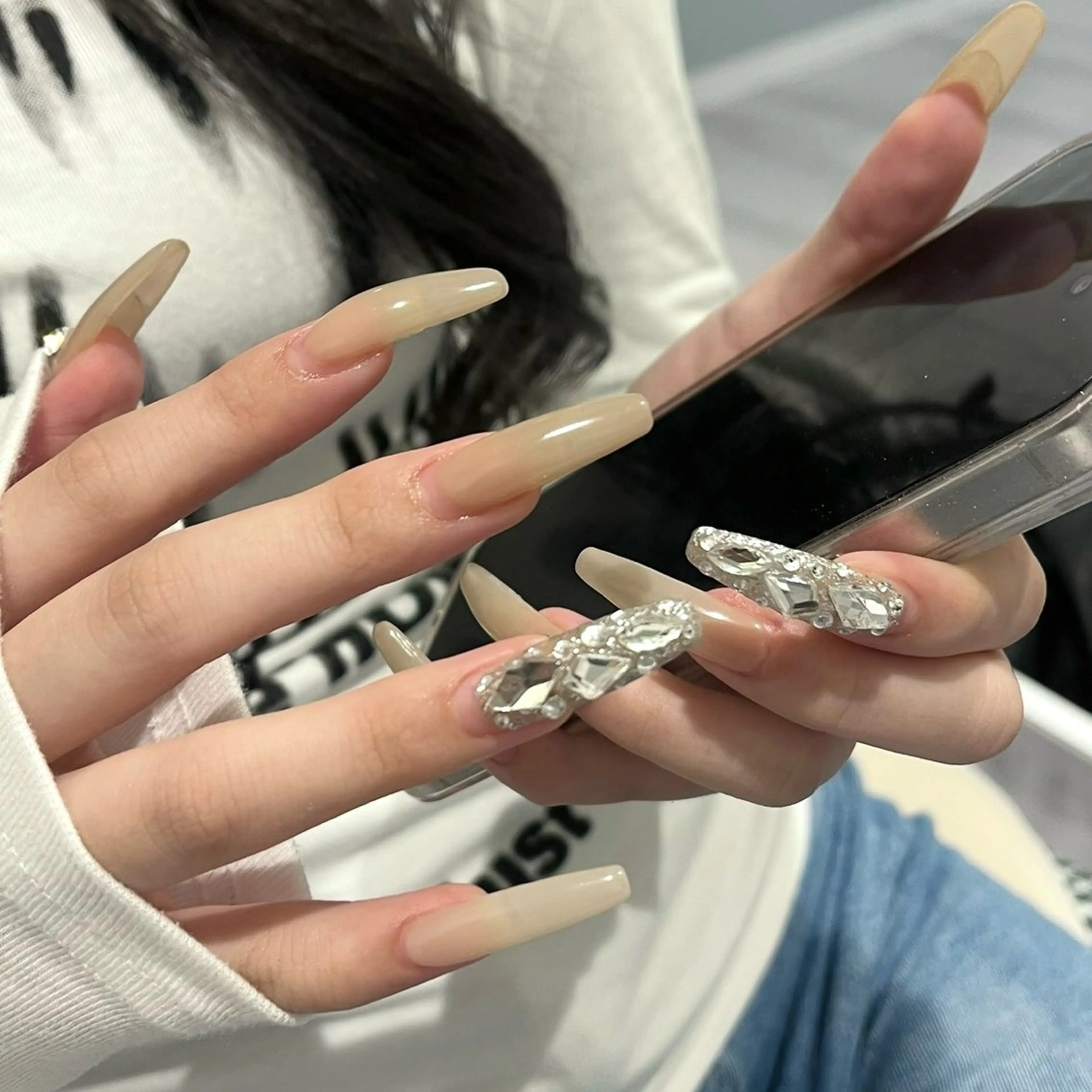 ネイル ロングネイル 冬ネイル ハンドネイル eight nail 春菜のネイルデザイン