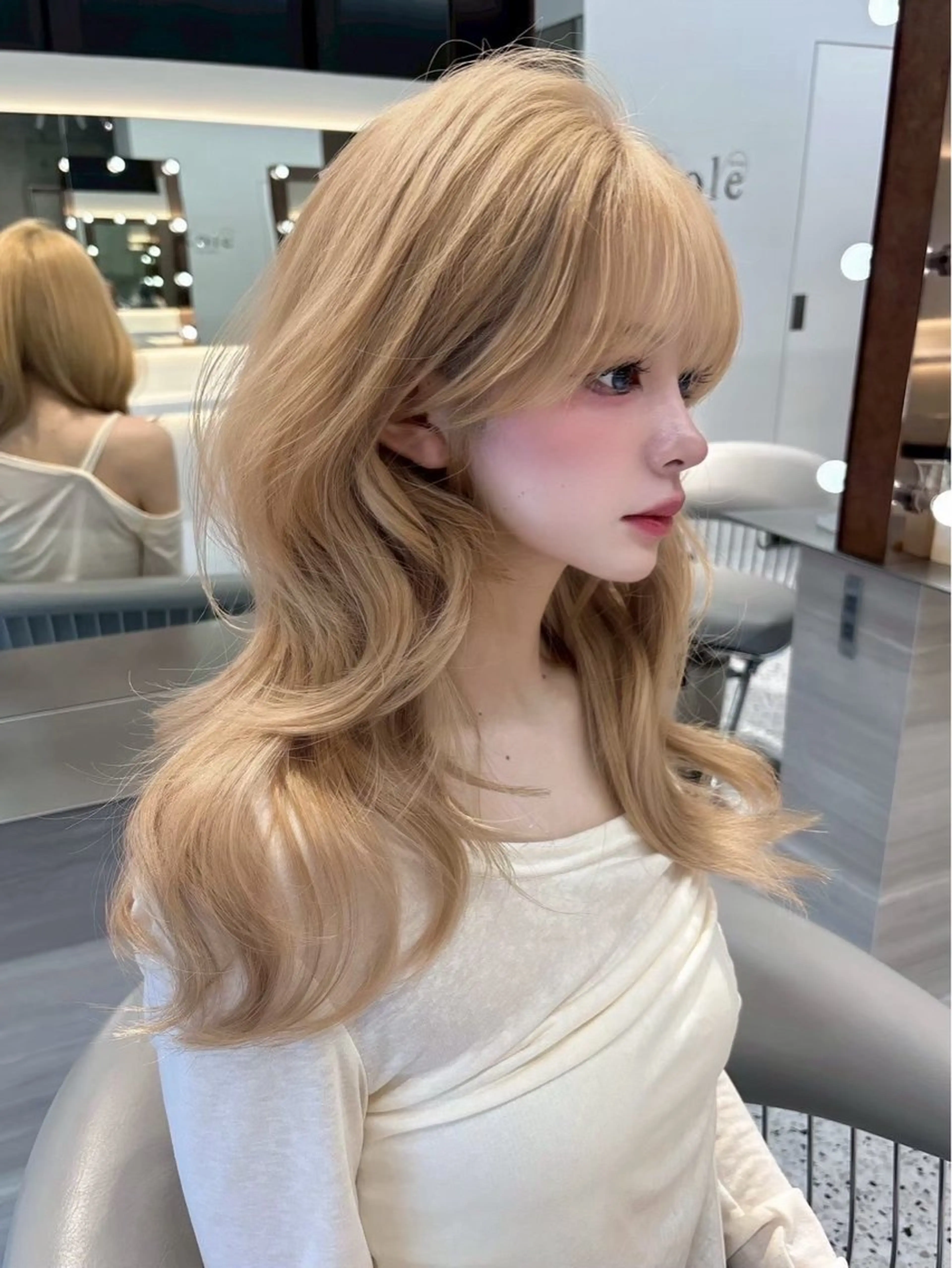 ロング カラー ヘアカラー トリートメント Lond mare レイヤーカット/韓国のヘアスタイル