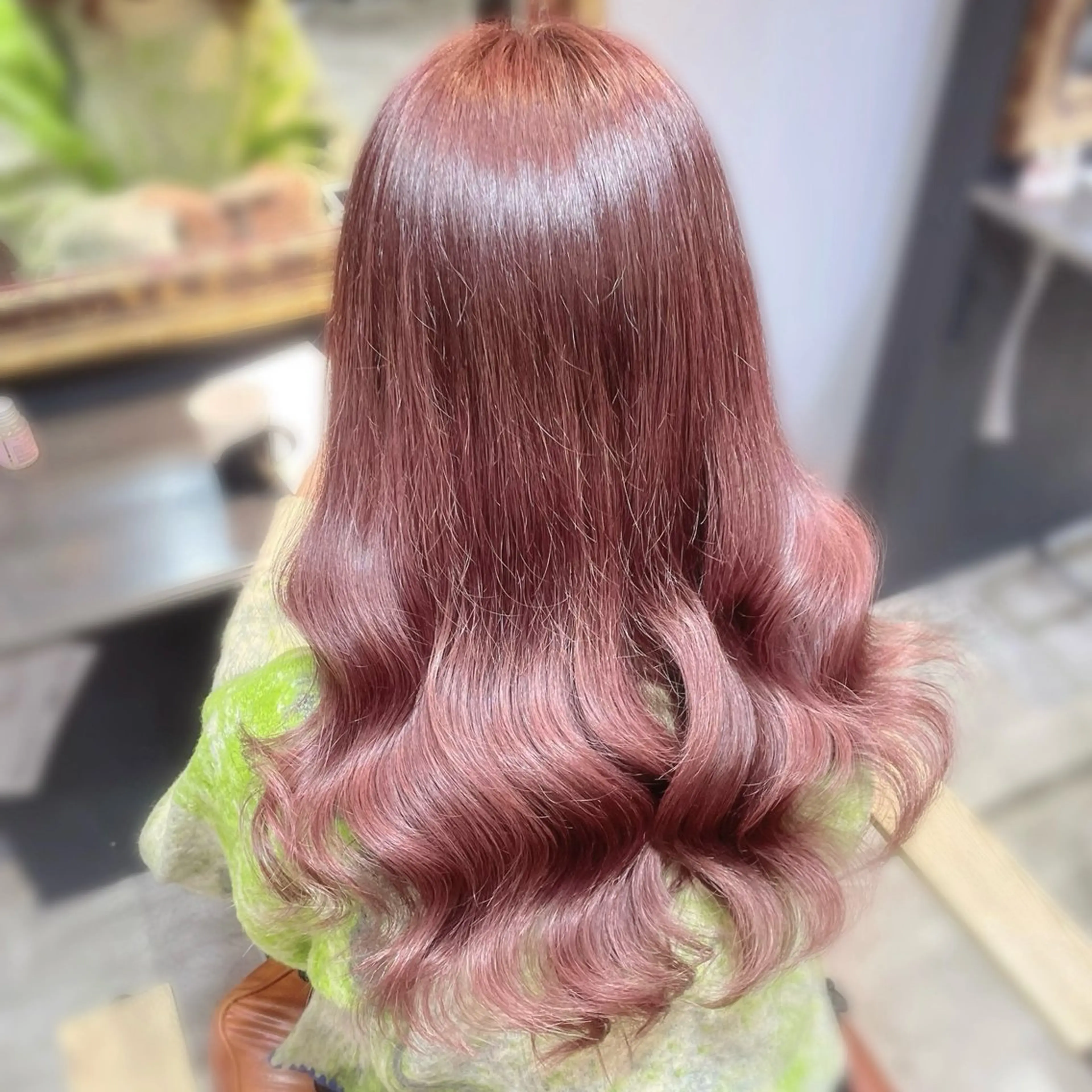 ロング ヘアカラー 顔まわり🎀ピンク 💖ゆうなのヘアスタイル