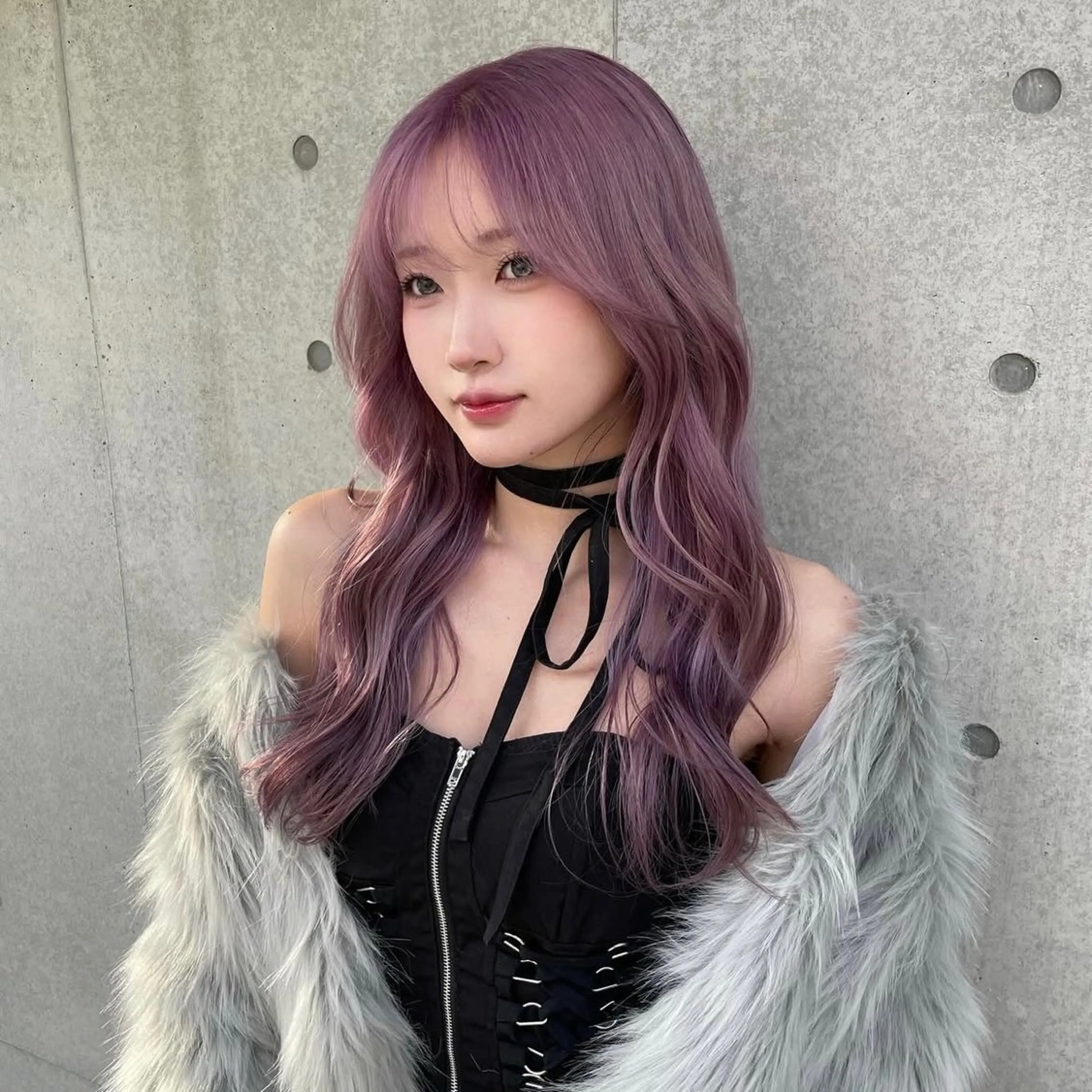 ロング カラー ピンクカラー パープルカラー カット ヘアカラー トリートメント トレンドカラー🥣／ ヘアアレンジ✩.*˚のヘアスタイル