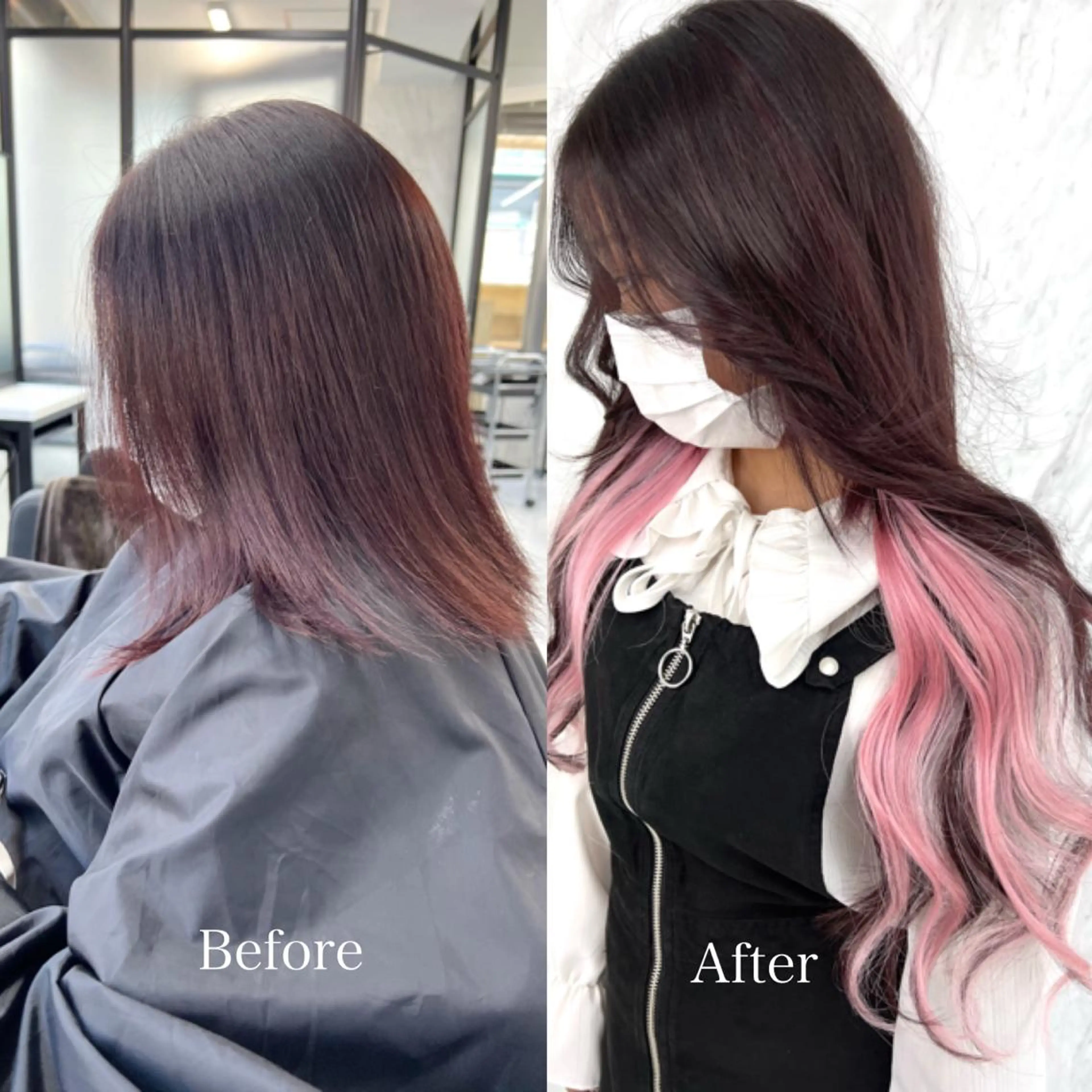 ロング カラー シールエクステ ハイトーンカラー エクステ ヘアカラー エクステ シールエクステ特化 ハイトーン、NANAのヘアスタイル