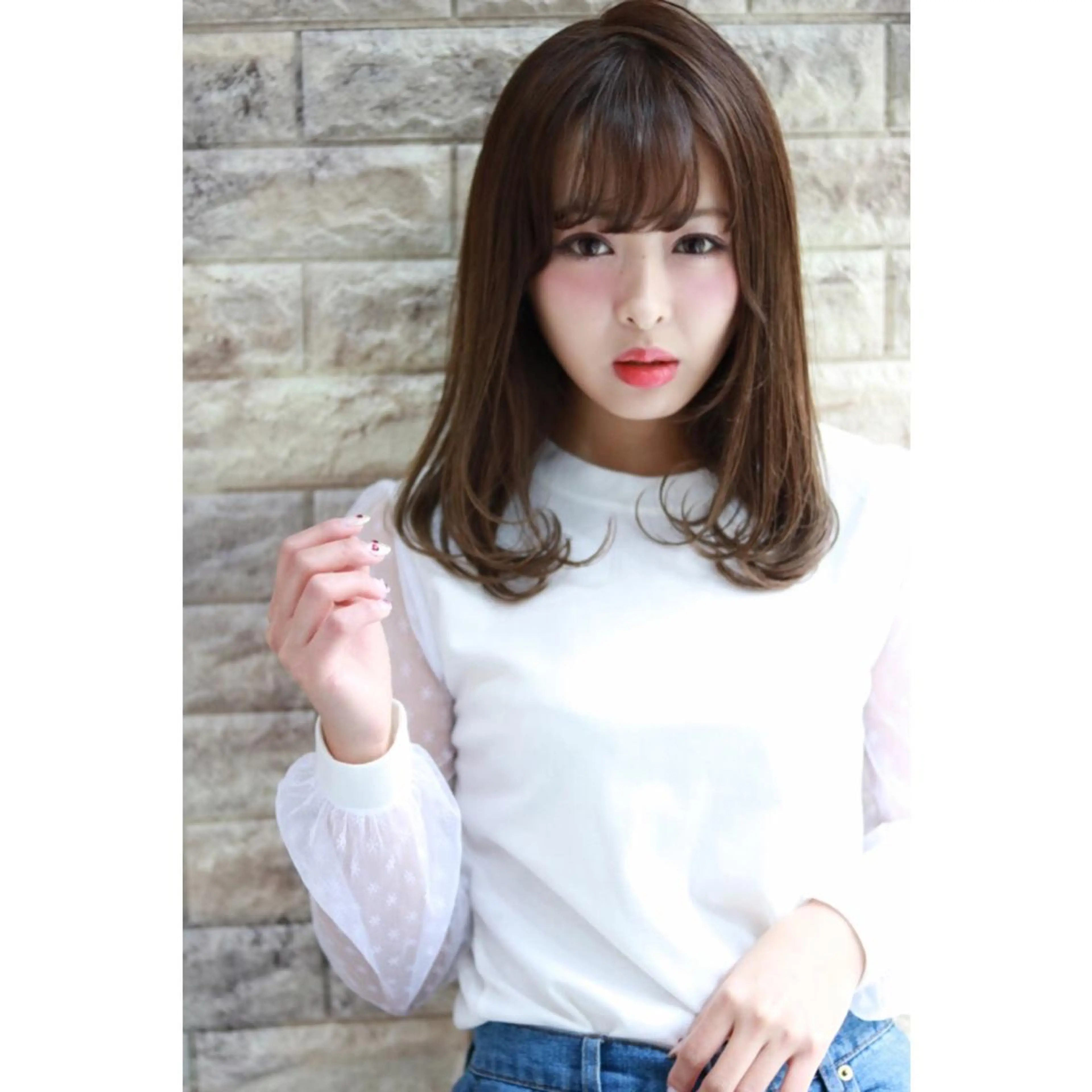 セミロング ほさか しんごのヘアスタイル