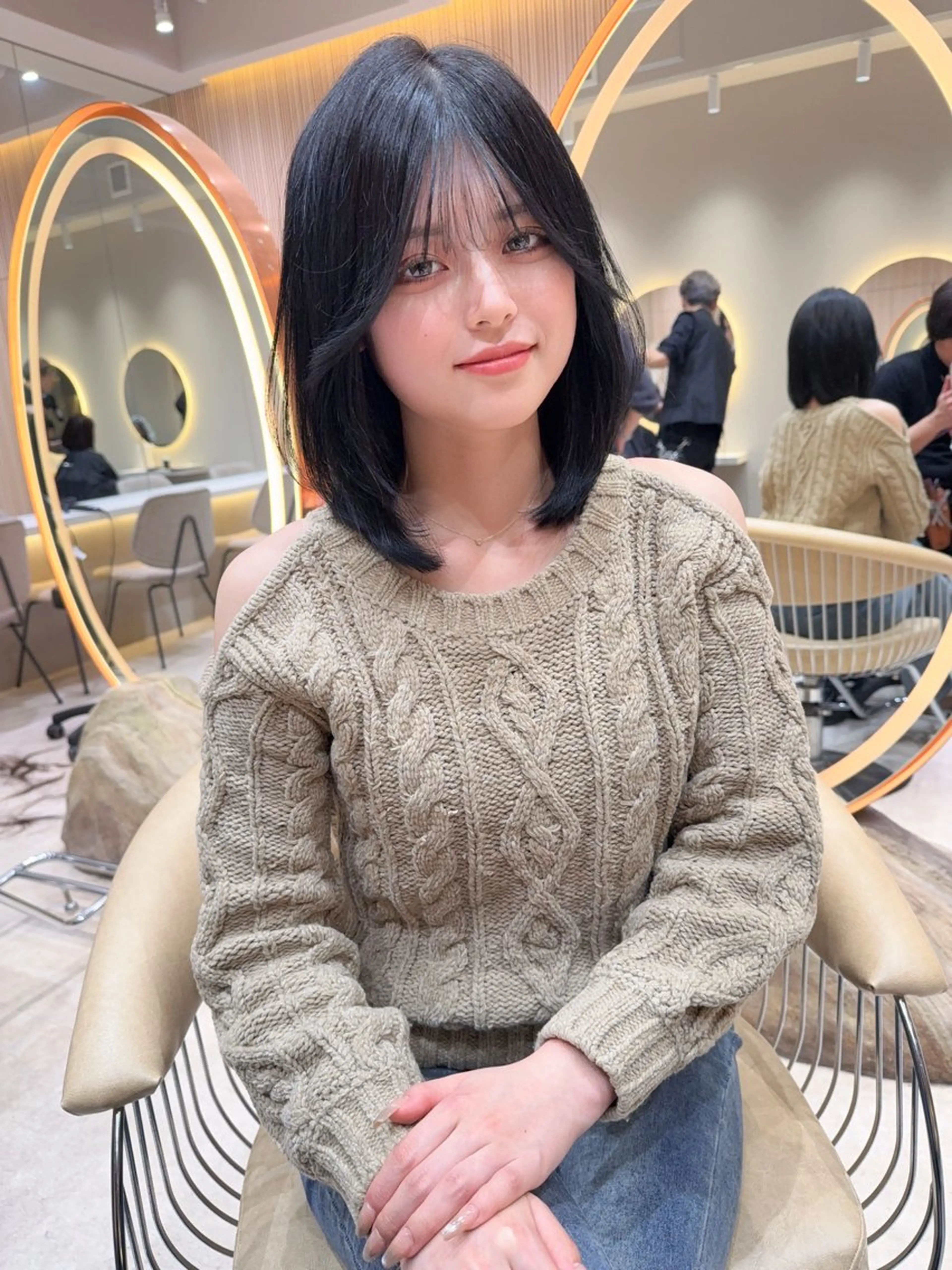 ミディアム カラー カット ヘアカラー トリートメント レイヤー❣️縮毛矯正 川村利幸のヘアスタイル