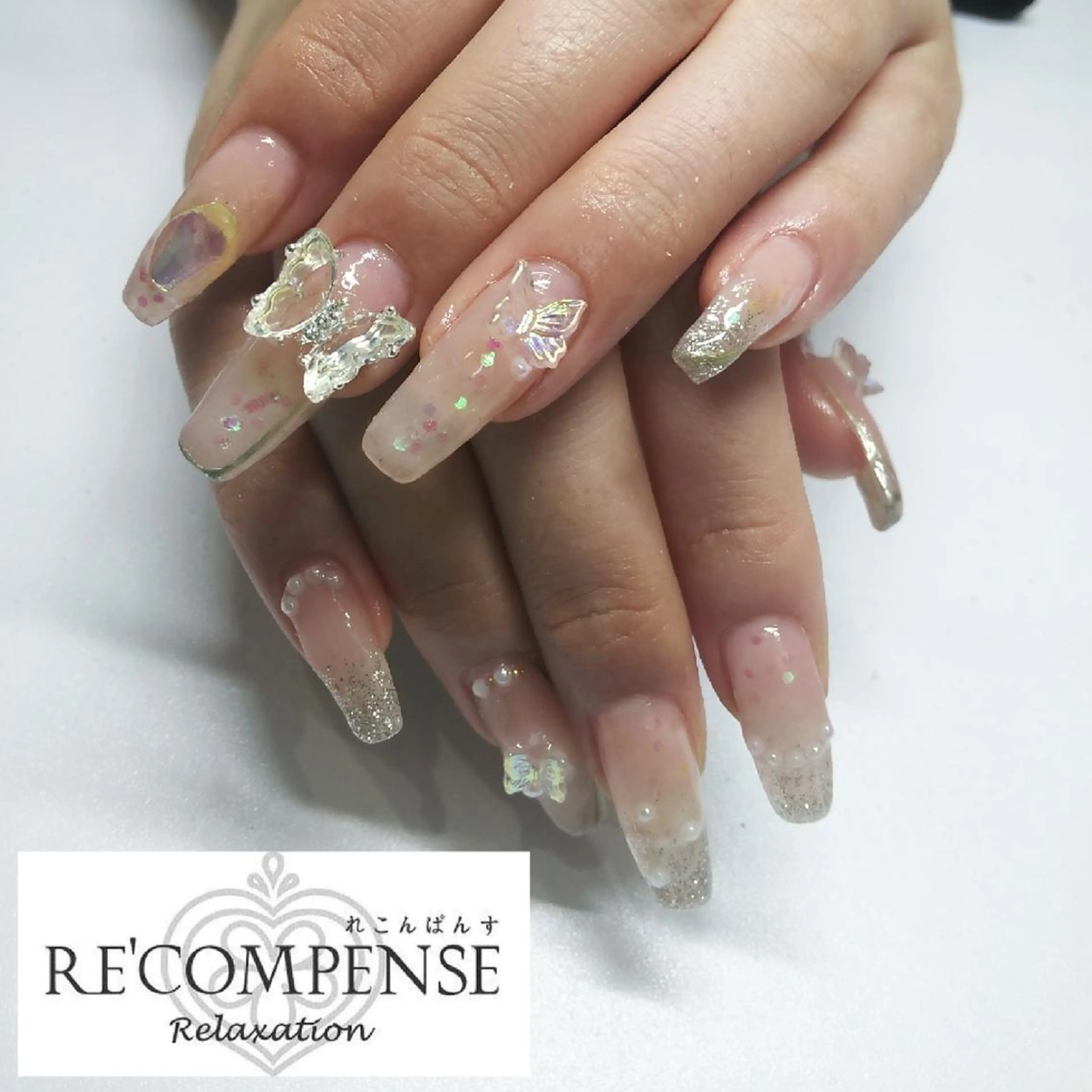 ロング ネイル ハンドネイル RE'COMPENSE所属・れこん ぱんすのネイルデザイン