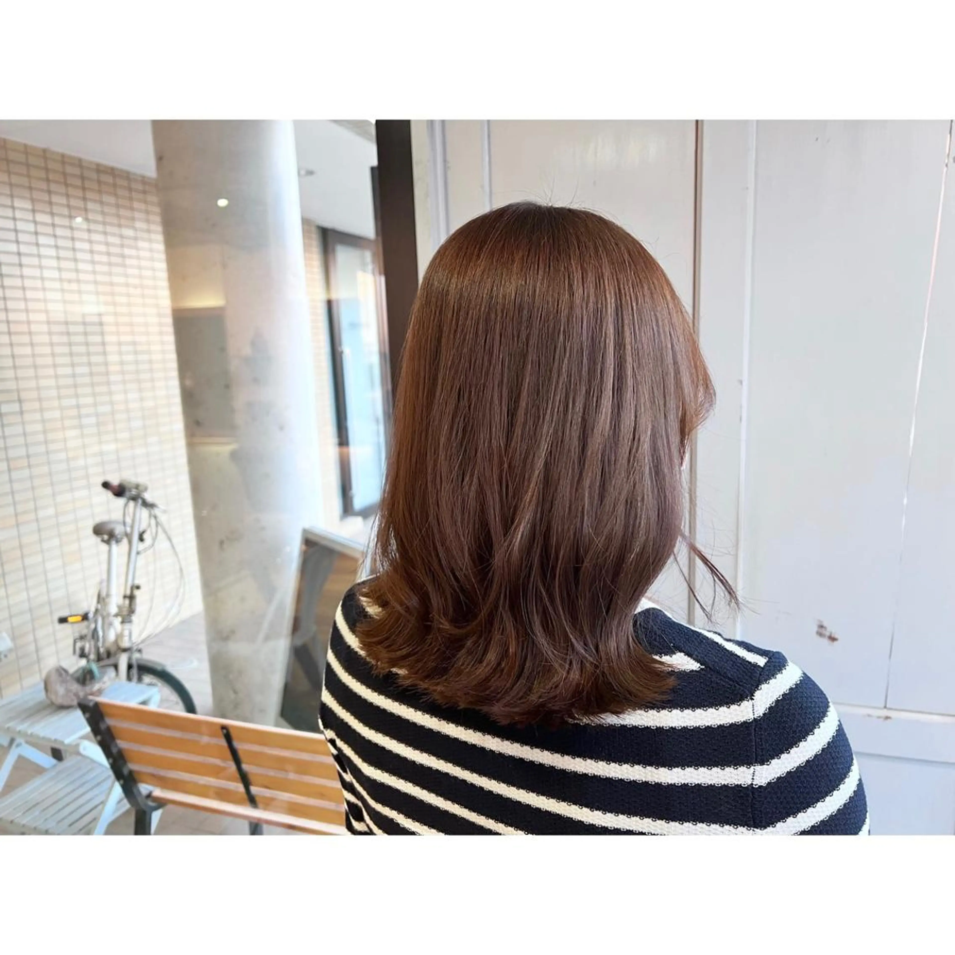 ミディアム カラー ブラウンカラー ツキダテ ユイのヘアスタイル