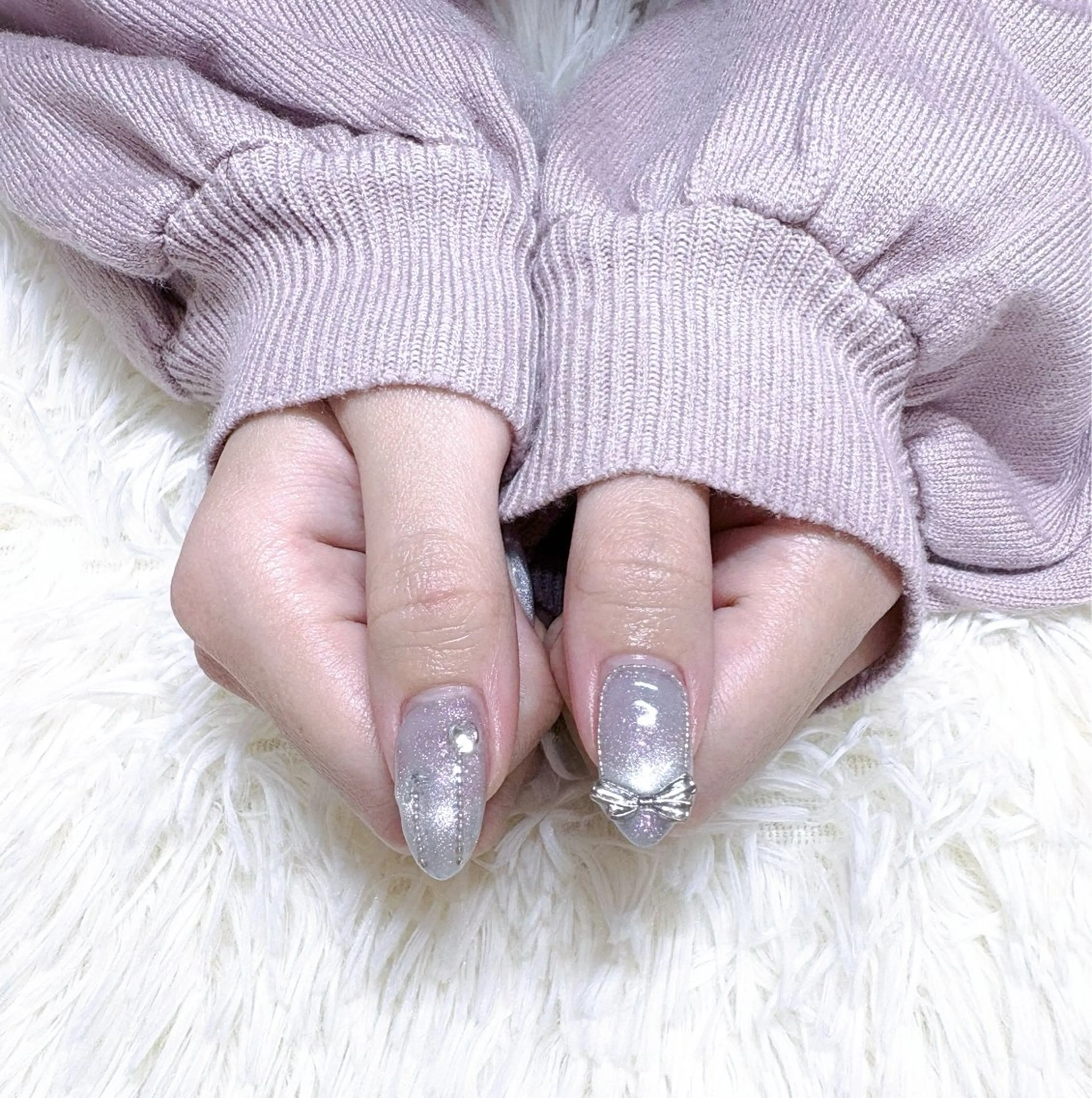 ネイル 氷ネイル・うるうるネイル キラキラネイル 冬ネイル クリスマス ハンドネイル feel.a ‎もえ‎のネイルデザイン