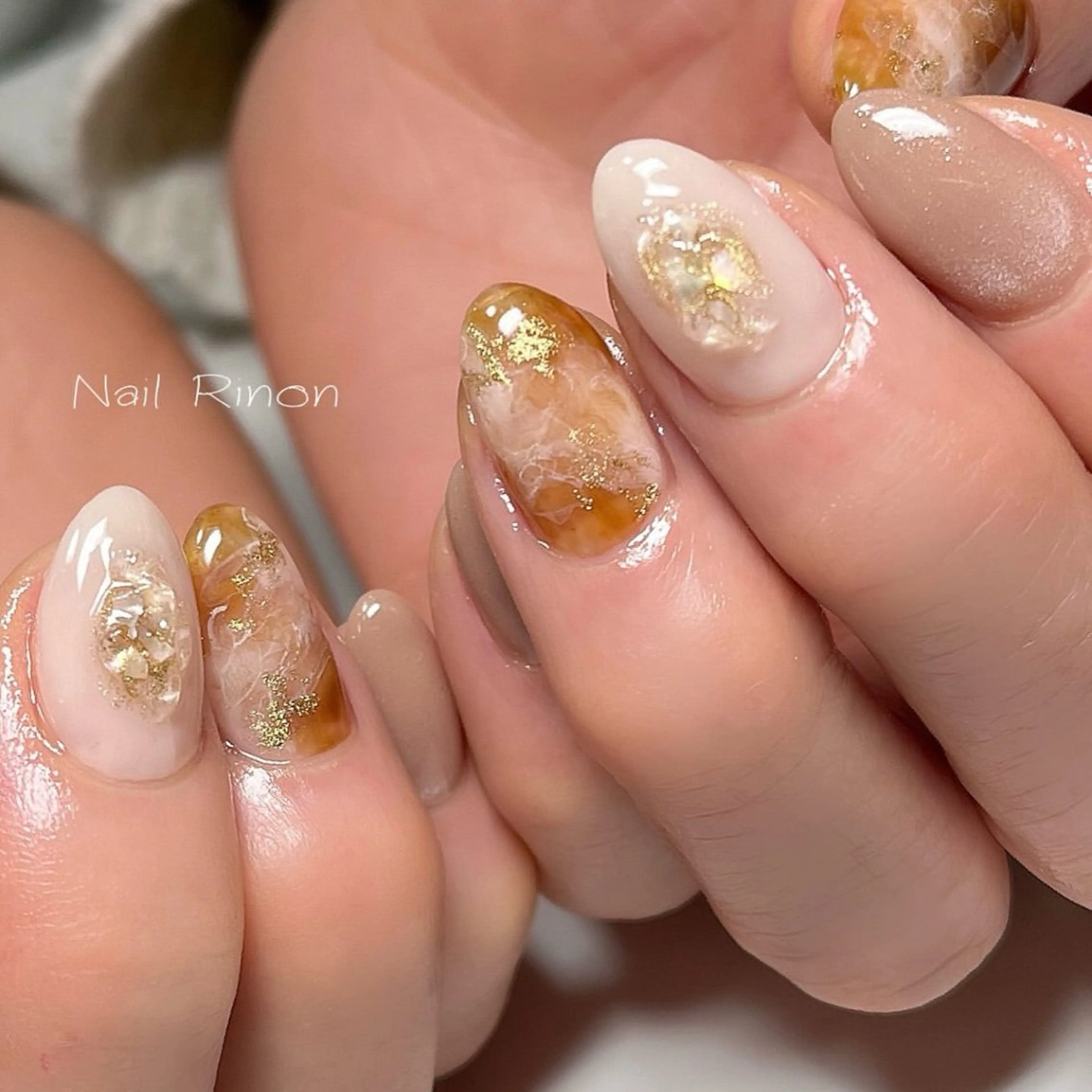 ネイル 大理石ネイル(マーブル) ハンドネイル Nail Rinonのネイルデザイン