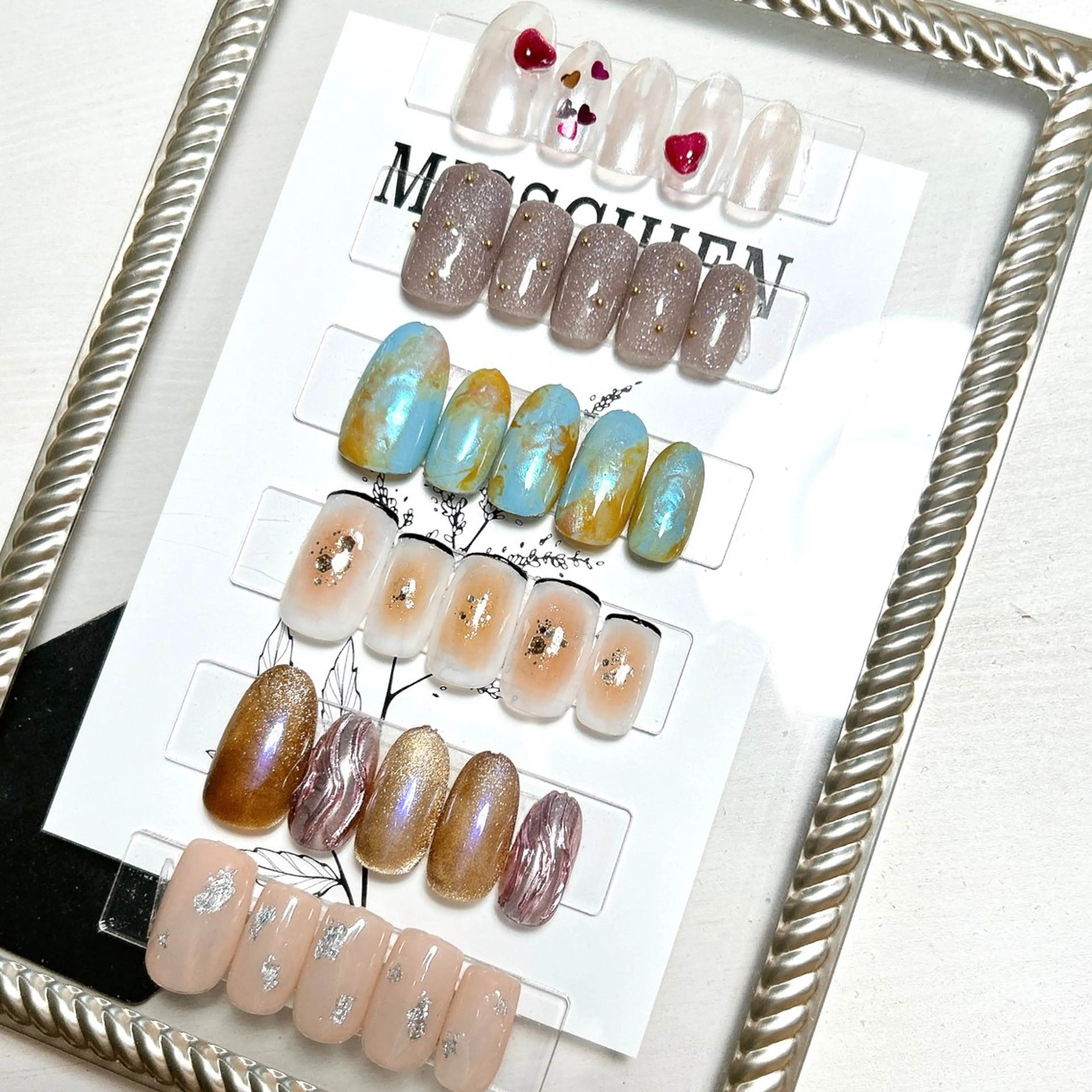 ネイル オーロラネイル チークネイル フレンチネイル ジェルネイル ハート ハンドネイル Kai  nail Mayukoのネイルデザイン