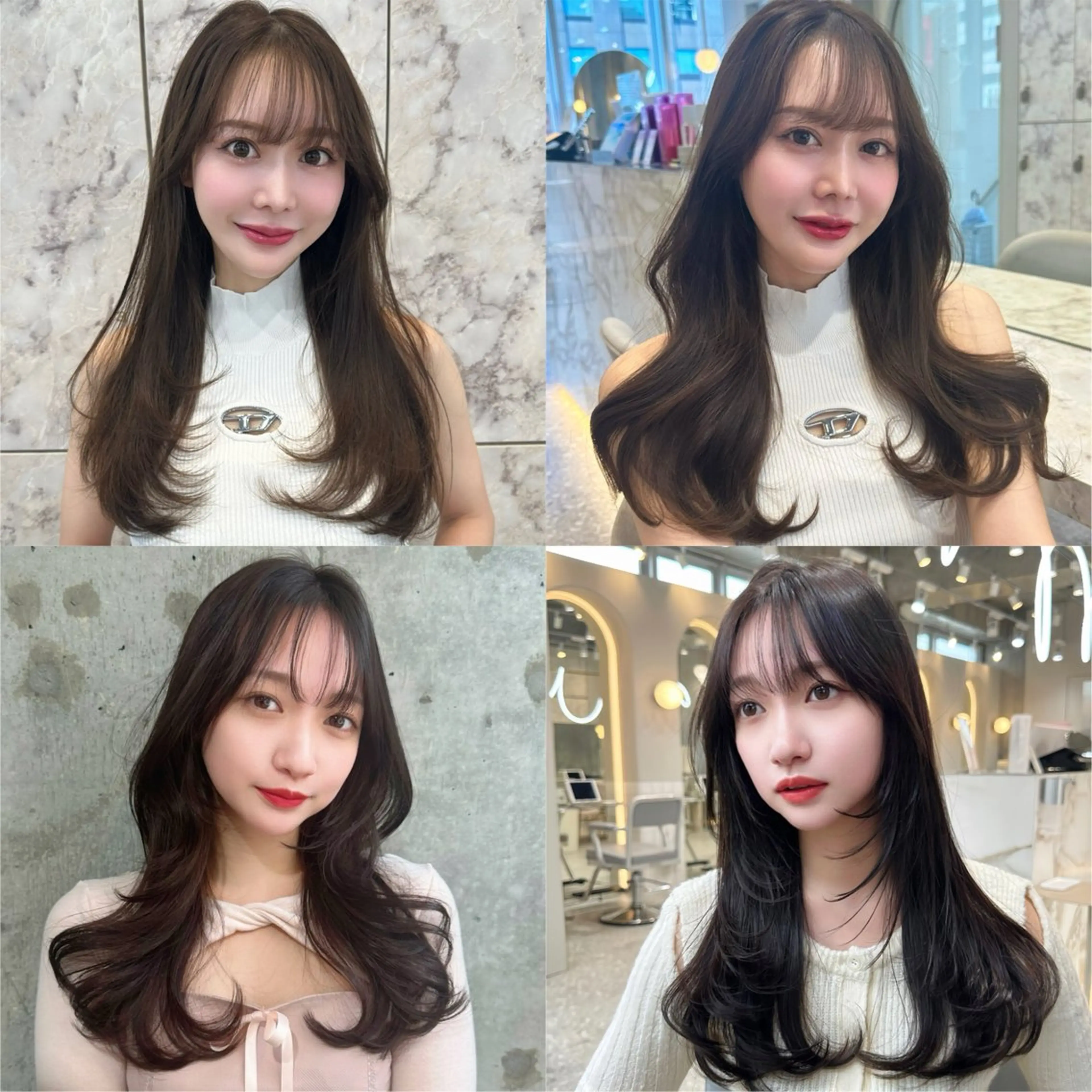 セミロング カラー 髪質改善 韓国風ヘア レイヤーカット ヘアカラー トリートメント 新宿/韓国風レイヤー 髪質改善/渋谷直樹のヘアスタイル