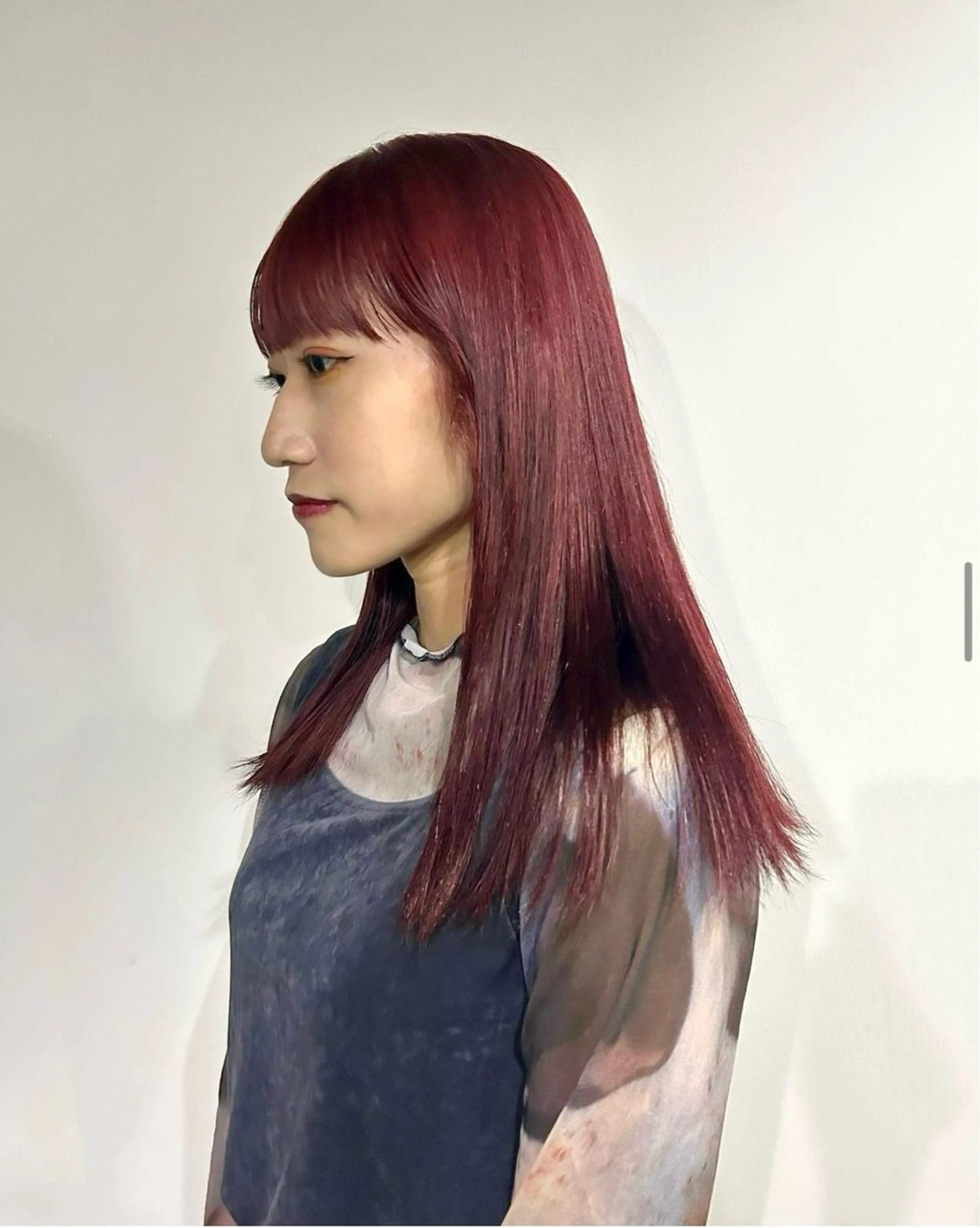 セミロング カラー ヘアカラー カットモデル/ ハイトーン/ゆうあのヘアスタイル